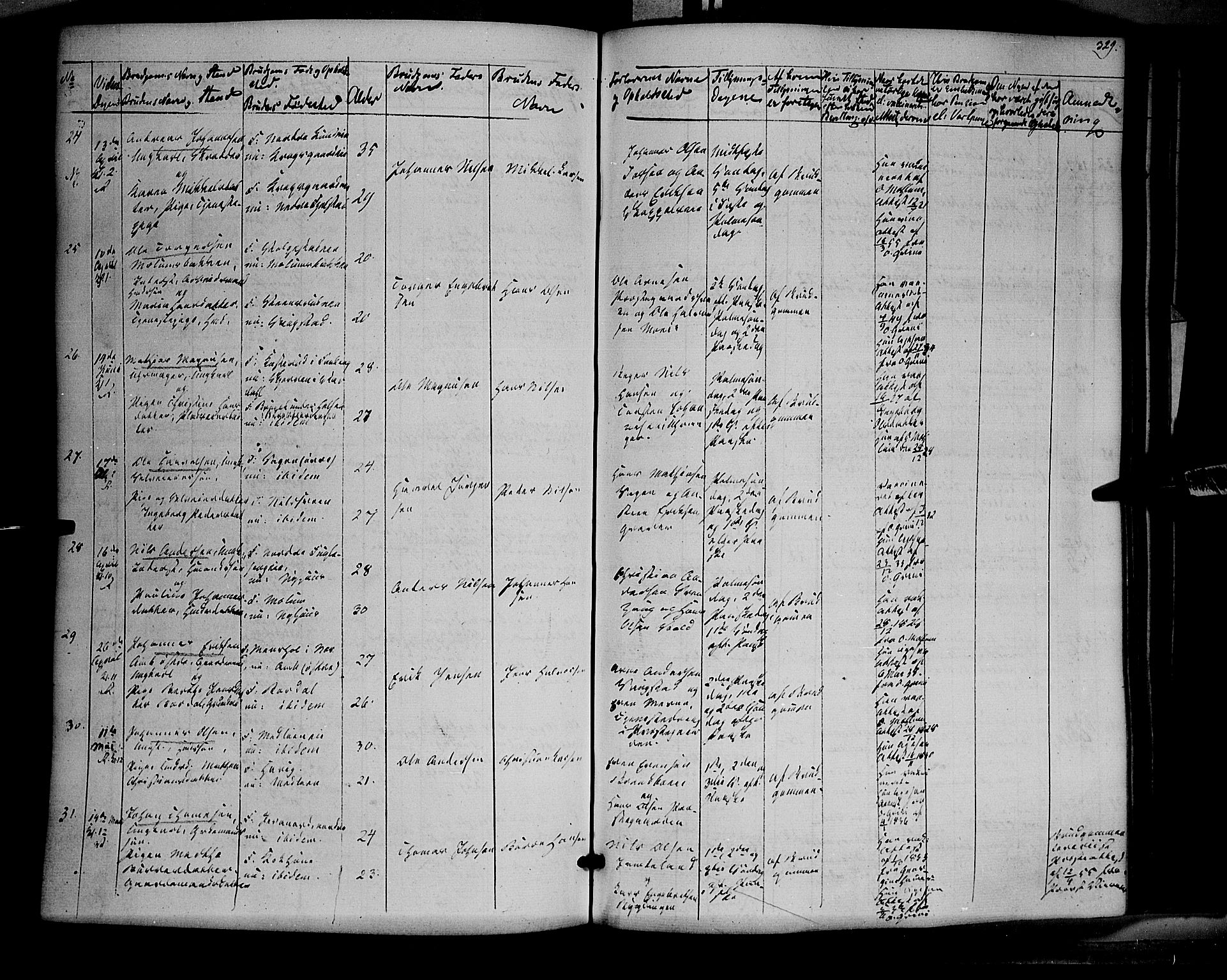 Ringsaker prestekontor, SAH/PREST-014/K/Ka/L0009: Parish register (official) no. 9, 1850-1860, p. 329