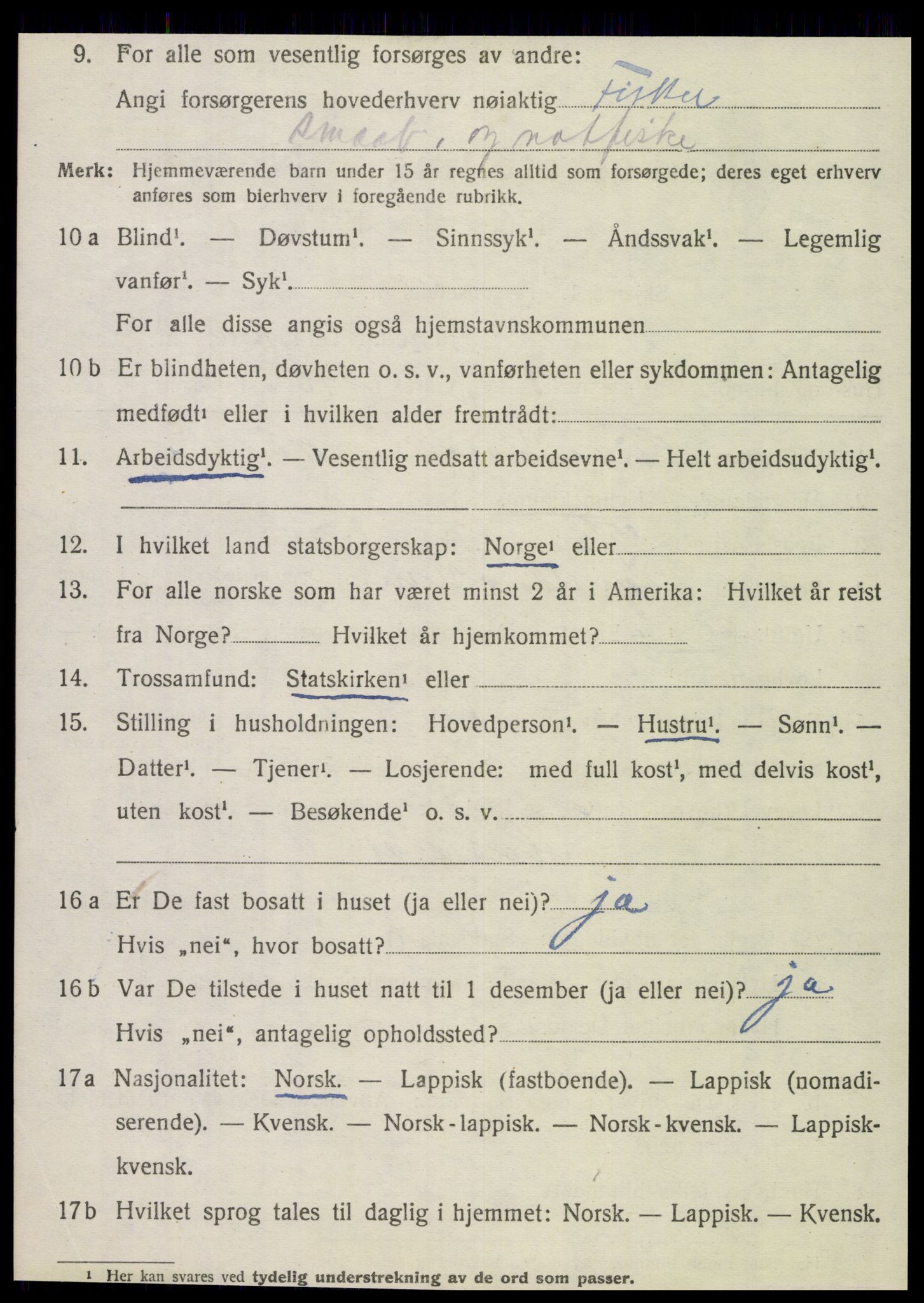 SAT, 1920 census for Dønnes, 1920, p. 2155