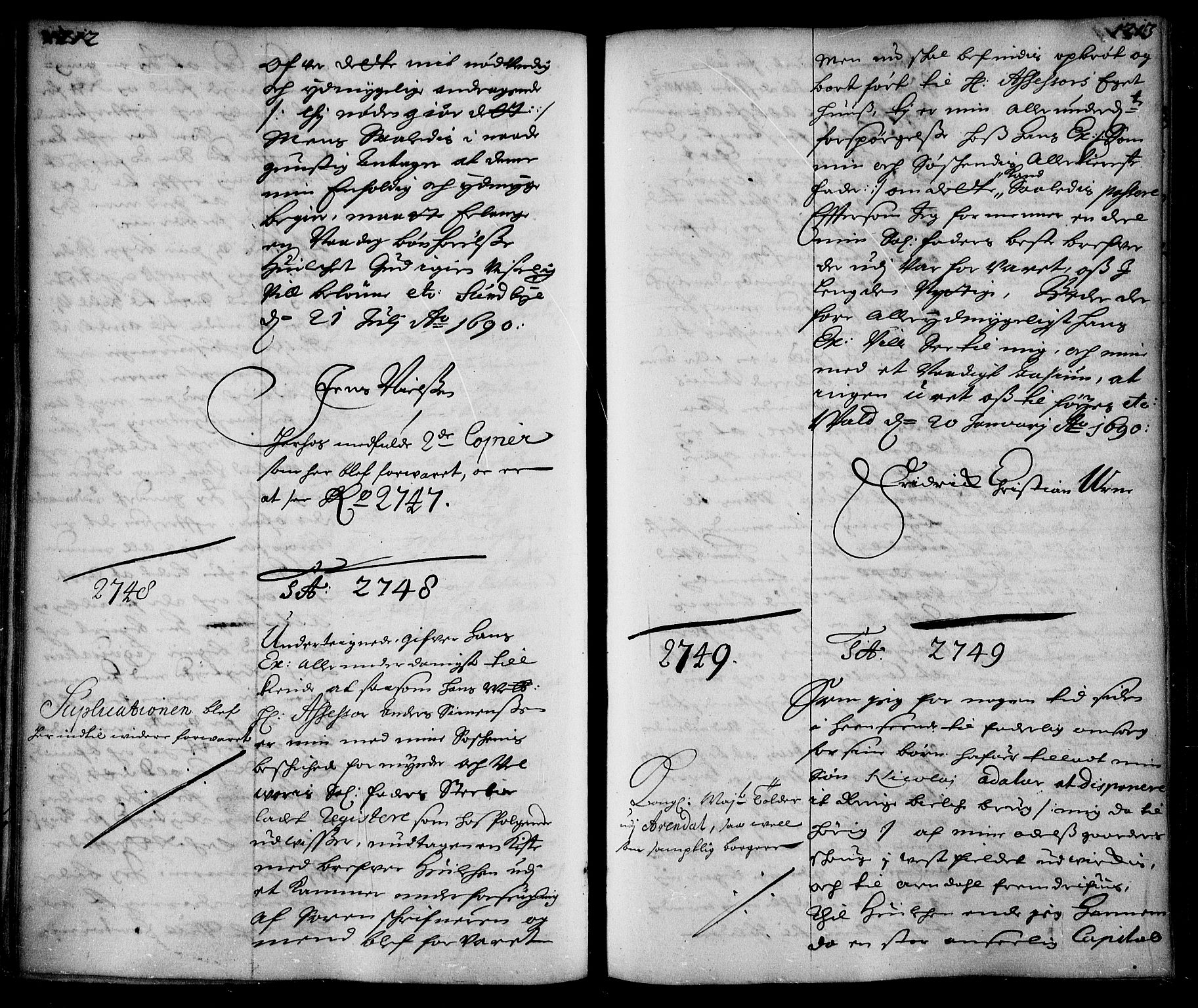 Stattholderembetet 1572-1771, AV/RA-EA-2870/Ae/L0007: Supplikasjons- og resolusjonsprotokoll, 1689-1691, p. 1212-1213