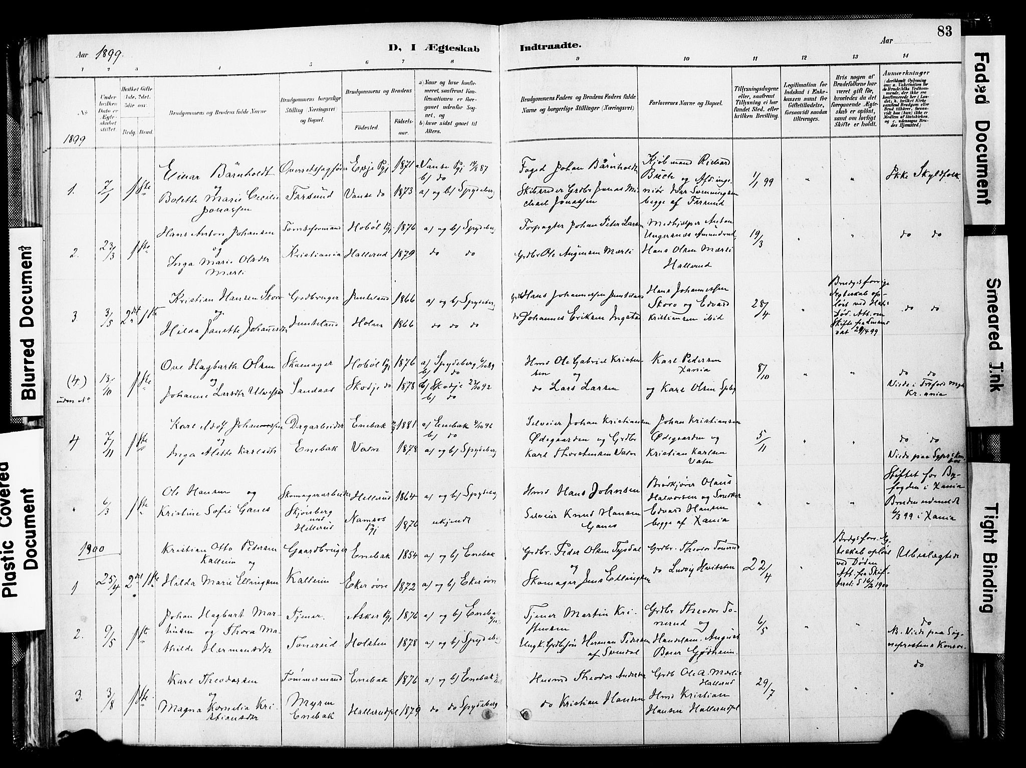 Spydeberg prestekontor Kirkebøker, SAO/A-10924/F/Fb/L0001: Parish register (official) no. II 1, 1886-1907, p. 83
