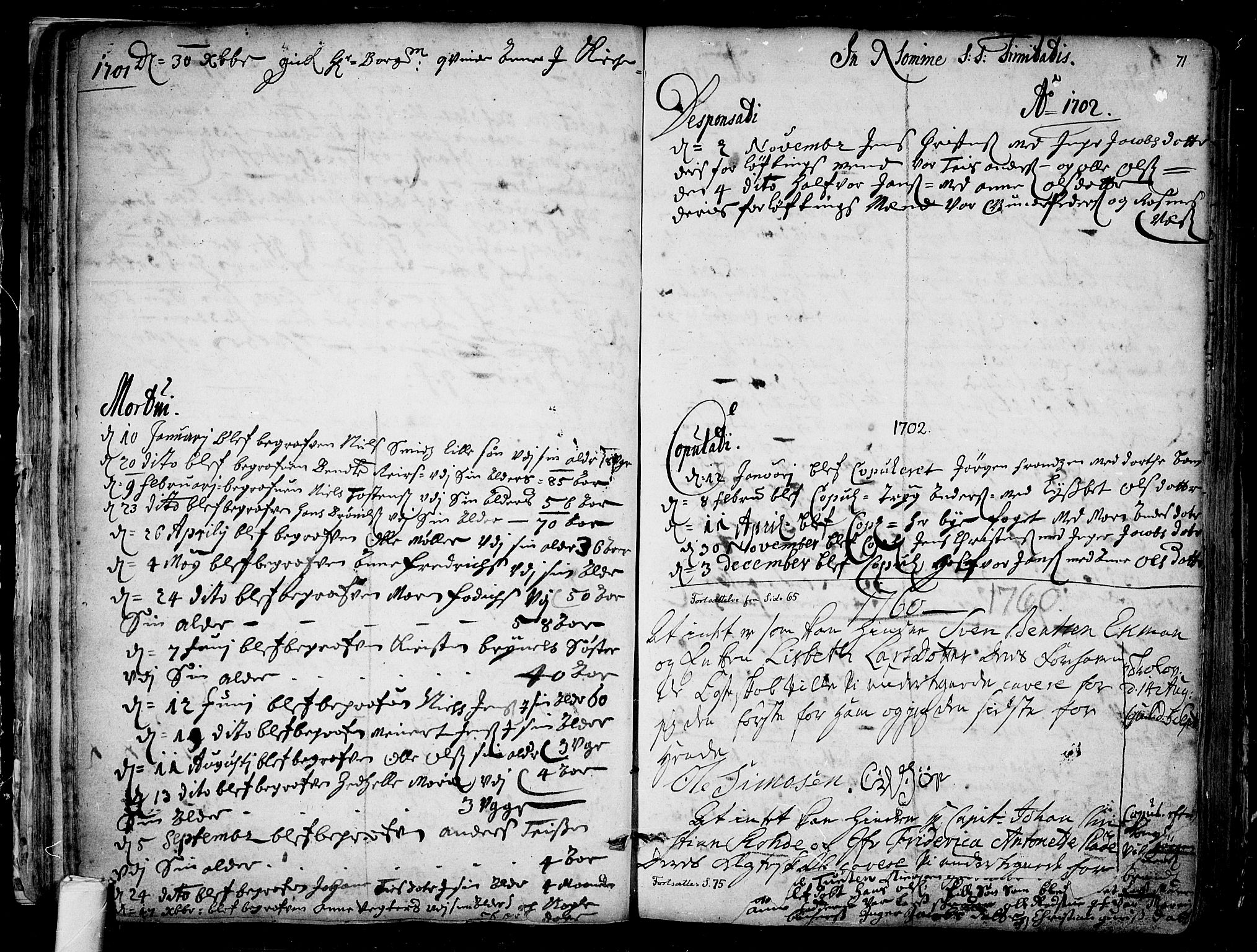 Tønsberg kirkebøker, AV/SAKO-A-330/F/Fa/L0001: Parish register (official) no. I 1, 1688-1760, p. 70-71