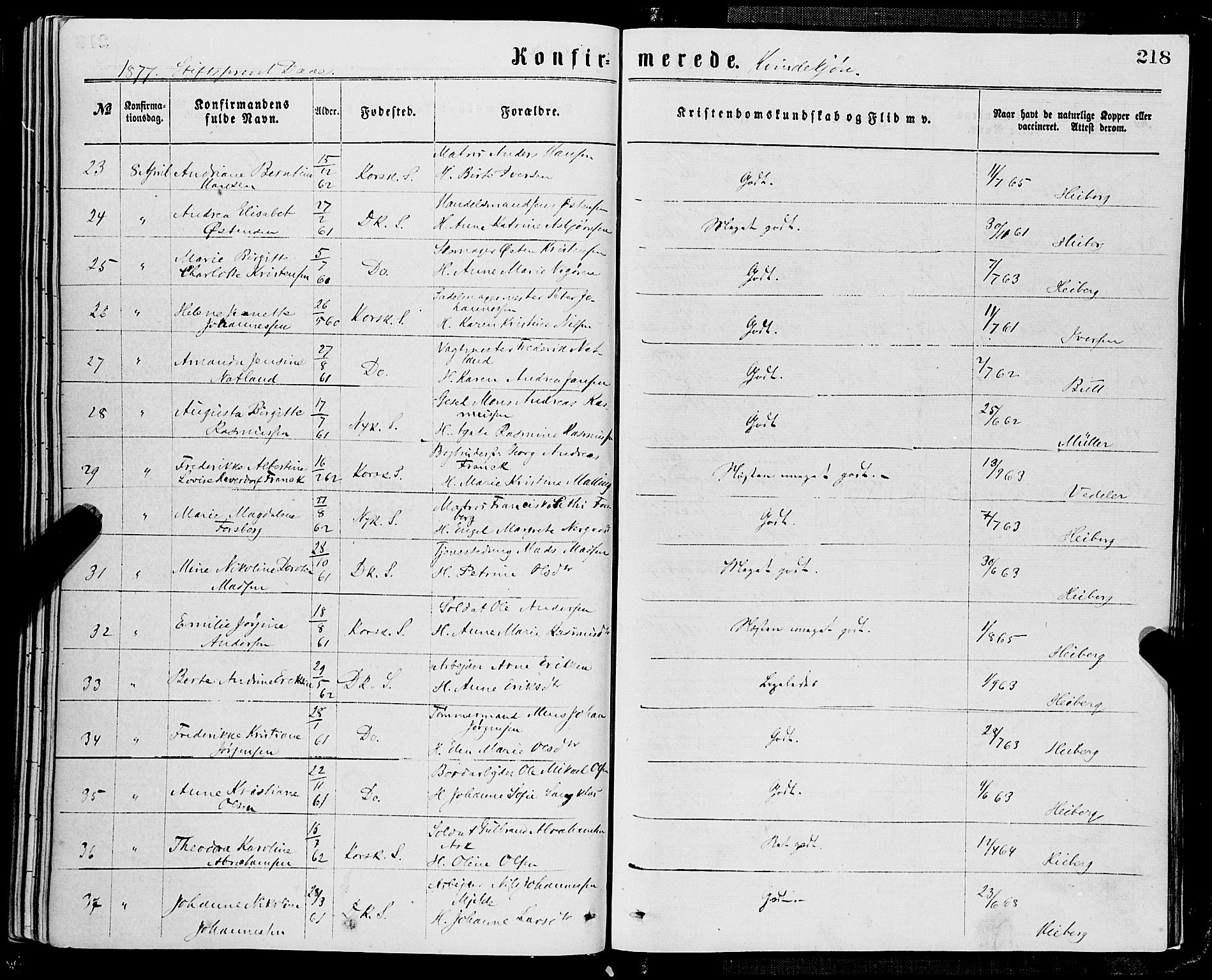 Domkirken sokneprestembete, AV/SAB-A-74801/H/Haa/L0029: Parish register (official) no. C 4, 1864-1879, p. 218