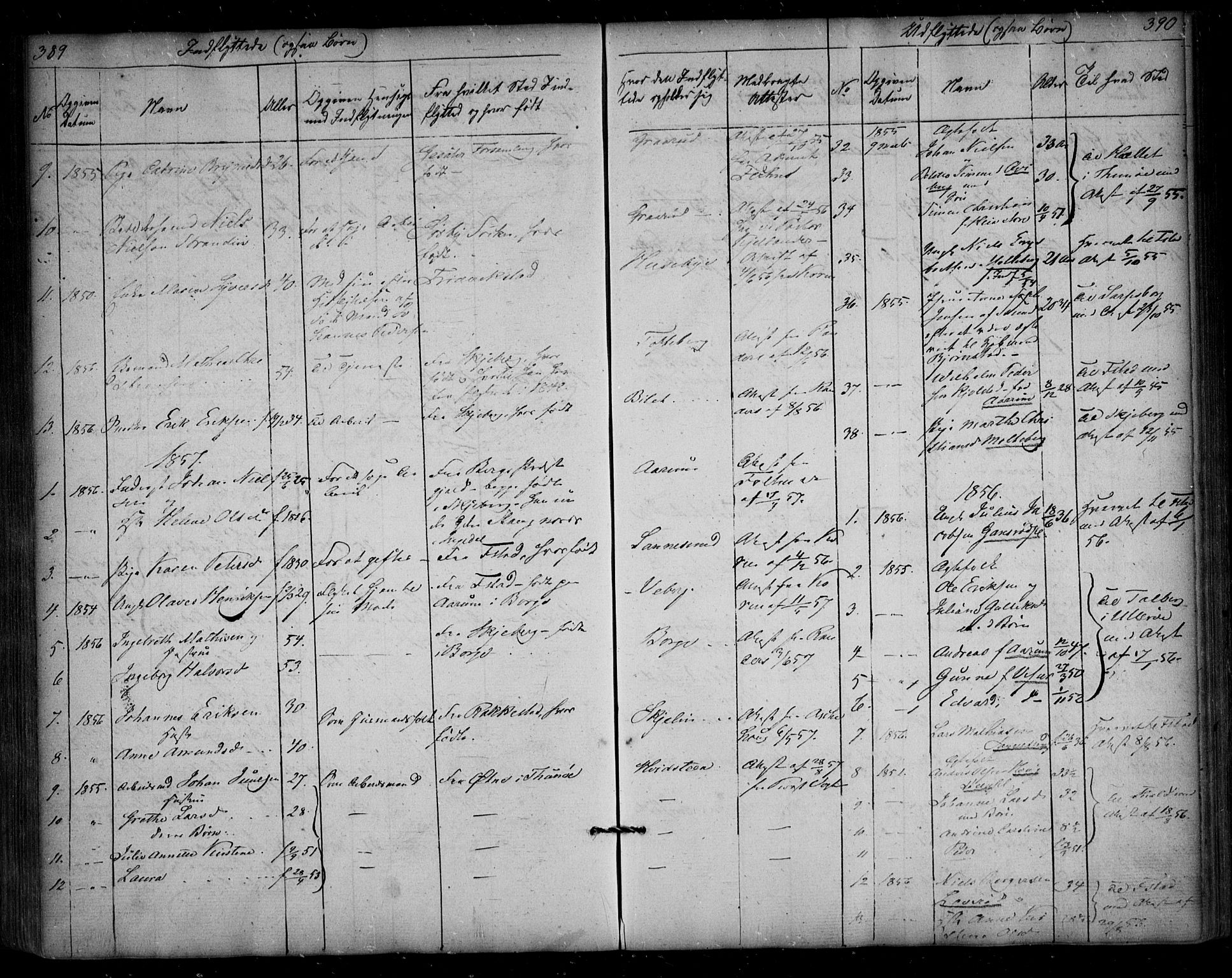 Borge prestekontor Kirkebøker, SAO/A-10903/F/Fa/L0005: Parish register (official) no. I 5, 1848-1860, p. 389-390