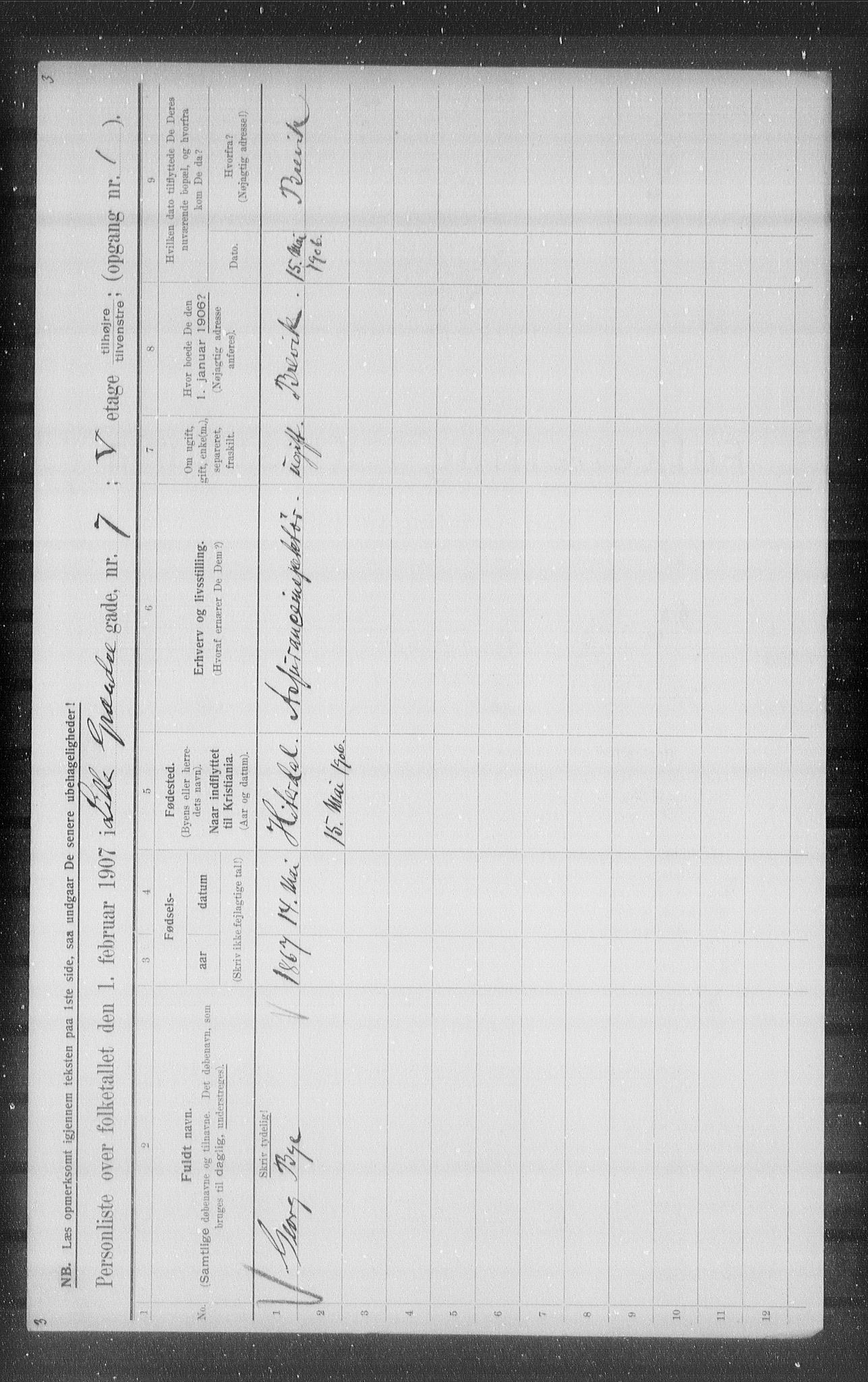 OBA, Municipal Census 1907 for Kristiania, 1907, p. 29635