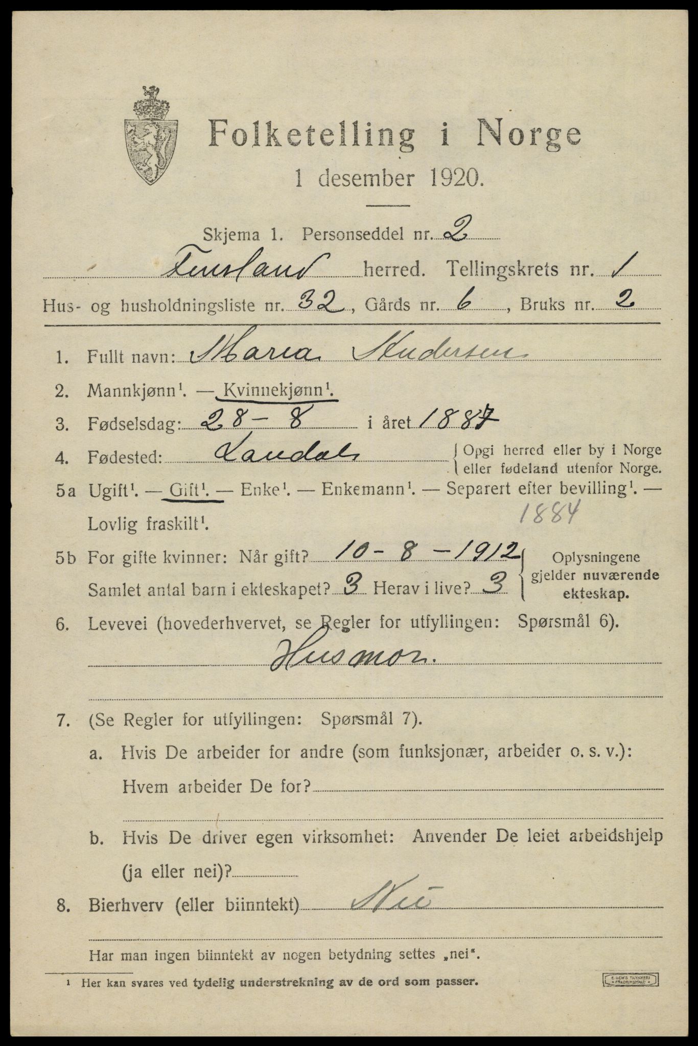 SAK, 1920 census for Finsland, 1920, p. 710