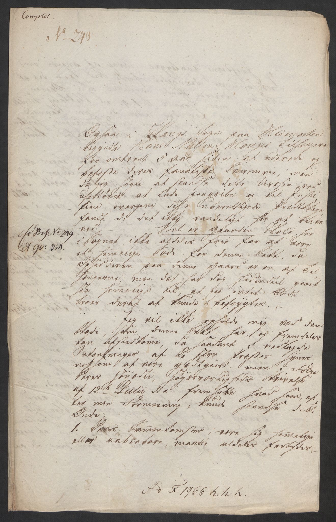 Justisdepartementet, Kommisjon i saken mot Hans Nielsen Hauge 1804, AV/RA-S-1151/D/L0003: Hans Nielsen Hauges sak, 1813, p. 508