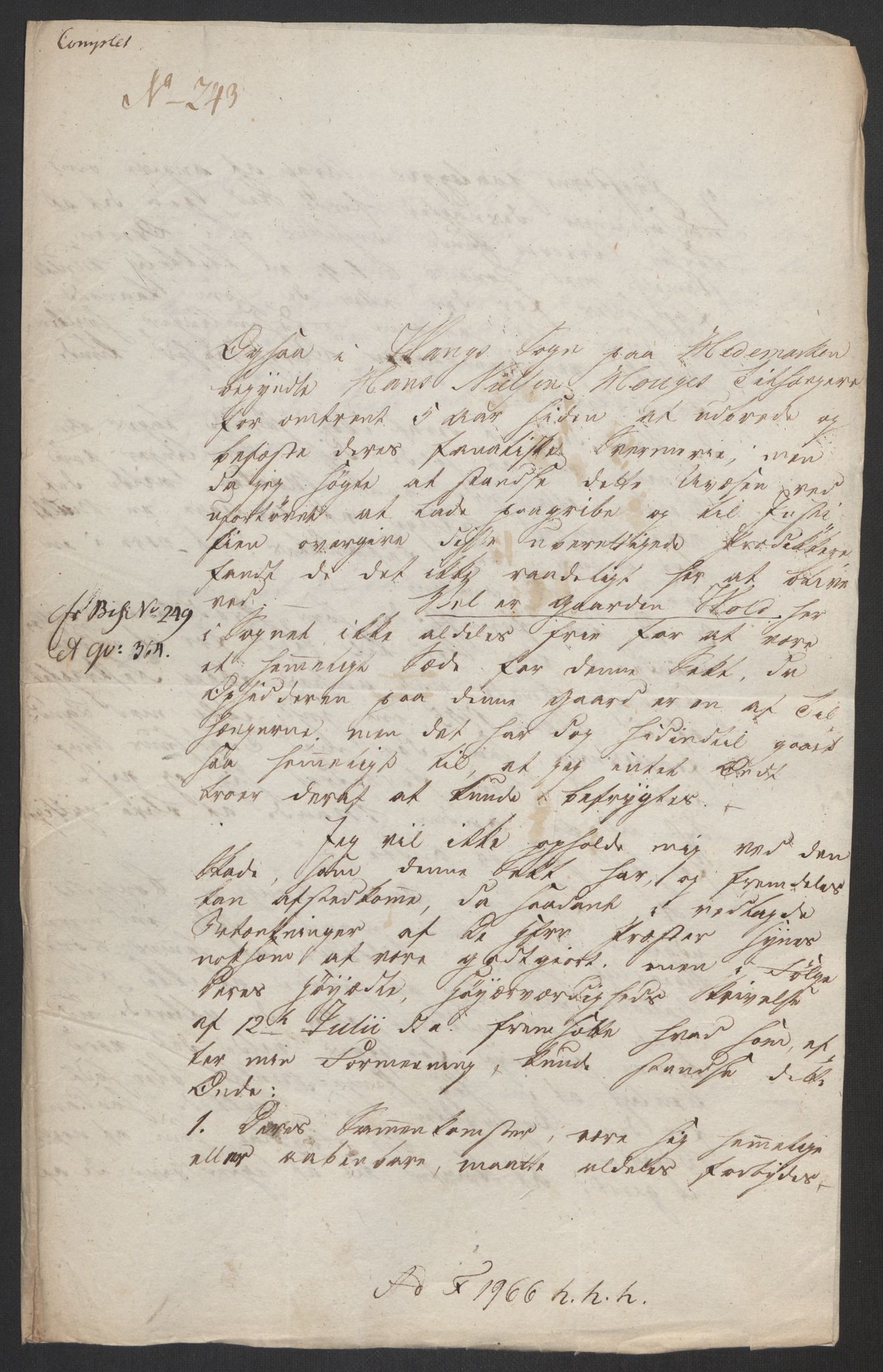 Justisdepartementet, Kommisjon i saken mot Hans Nielsen Hauge 1804, RA/S-1151/D/L0003: Hans Nielsen Hauges sak, 1813, p. 508