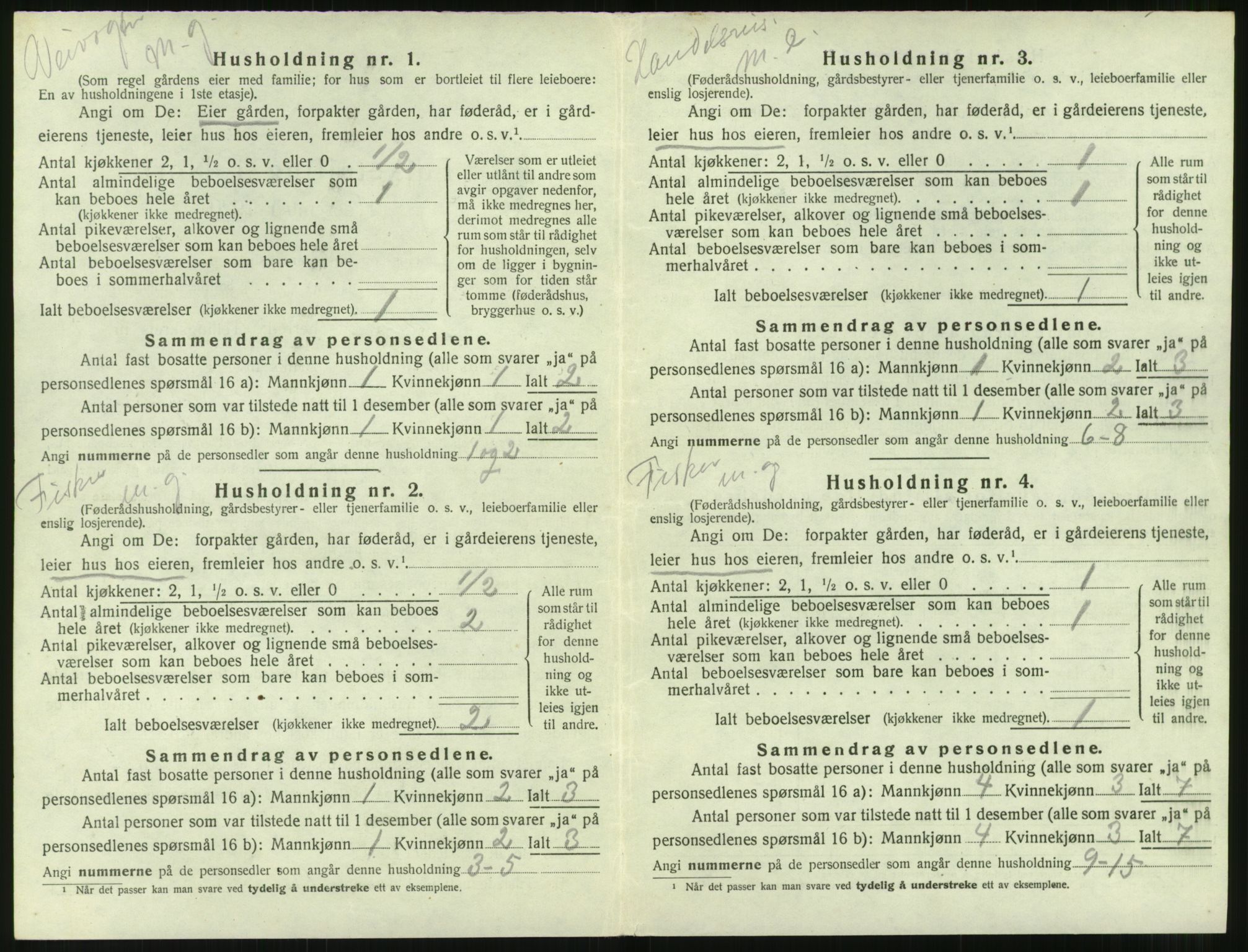 SAT, 1920 census for Borgund, 1920, p. 1043