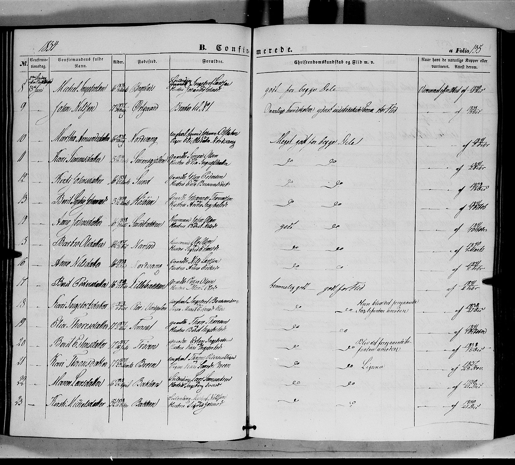 Tolga prestekontor, AV/SAH-PREST-062/K/L0006: Parish register (official) no. 6, 1852-1876, p. 135