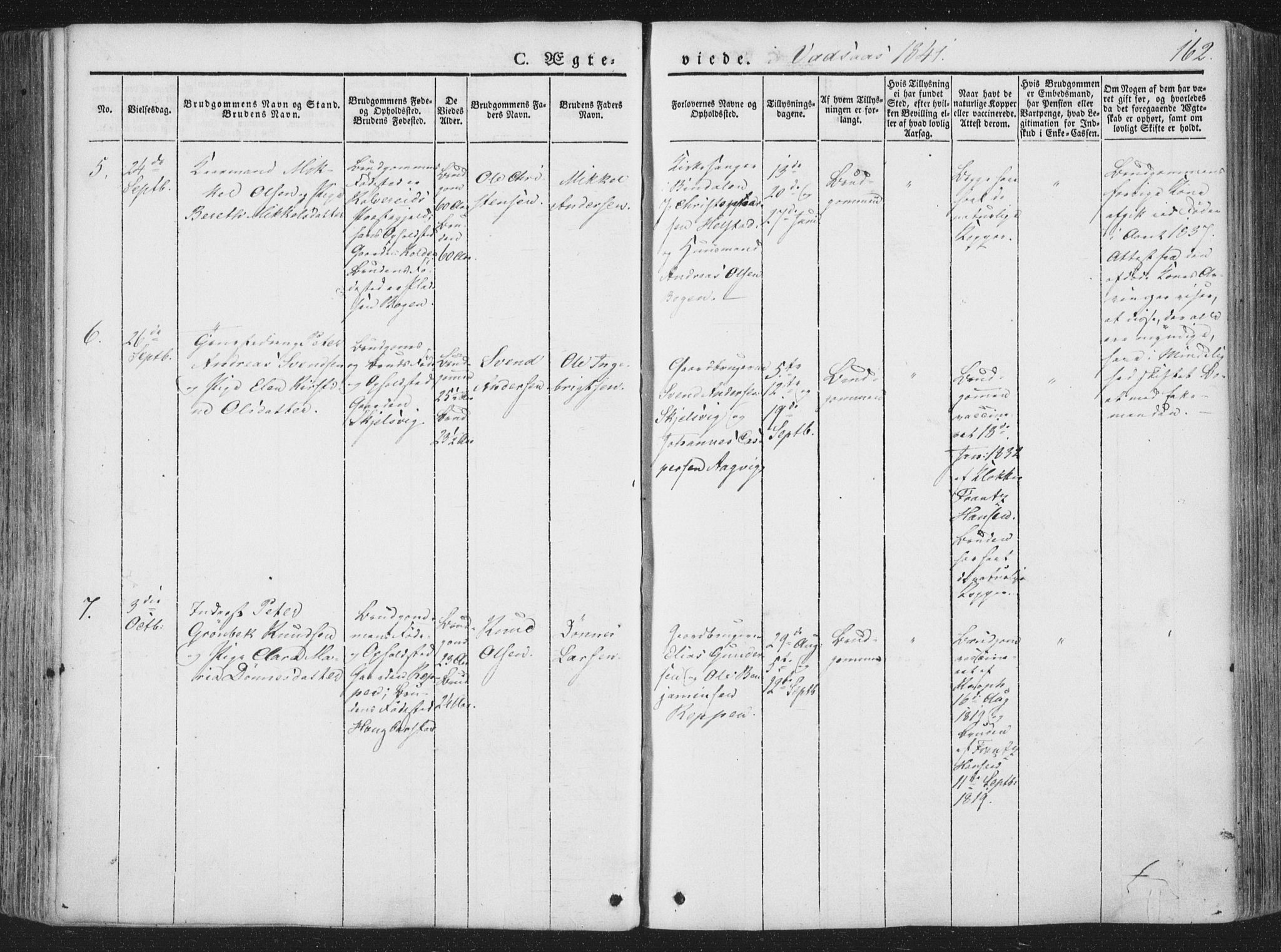 Ministerialprotokoller, klokkerbøker og fødselsregistre - Nordland, AV/SAT-A-1459/810/L0144: Parish register (official) no. 810A07 /1, 1841-1862, p. 162