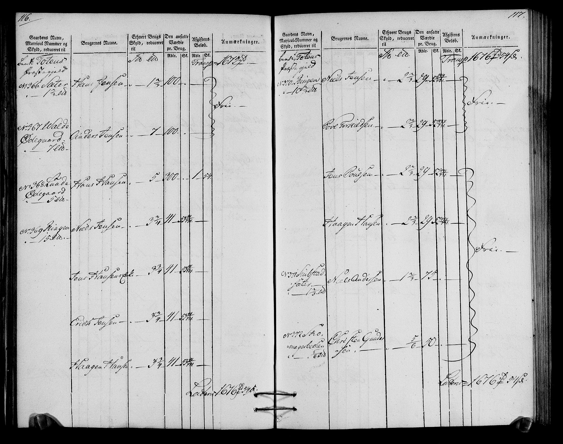 Rentekammeret inntil 1814, Realistisk ordnet avdeling, AV/RA-EA-4070/N/Ne/Nea/L0037: Toten fogderi. Oppebørselsregister, 1803-1804, p. 61