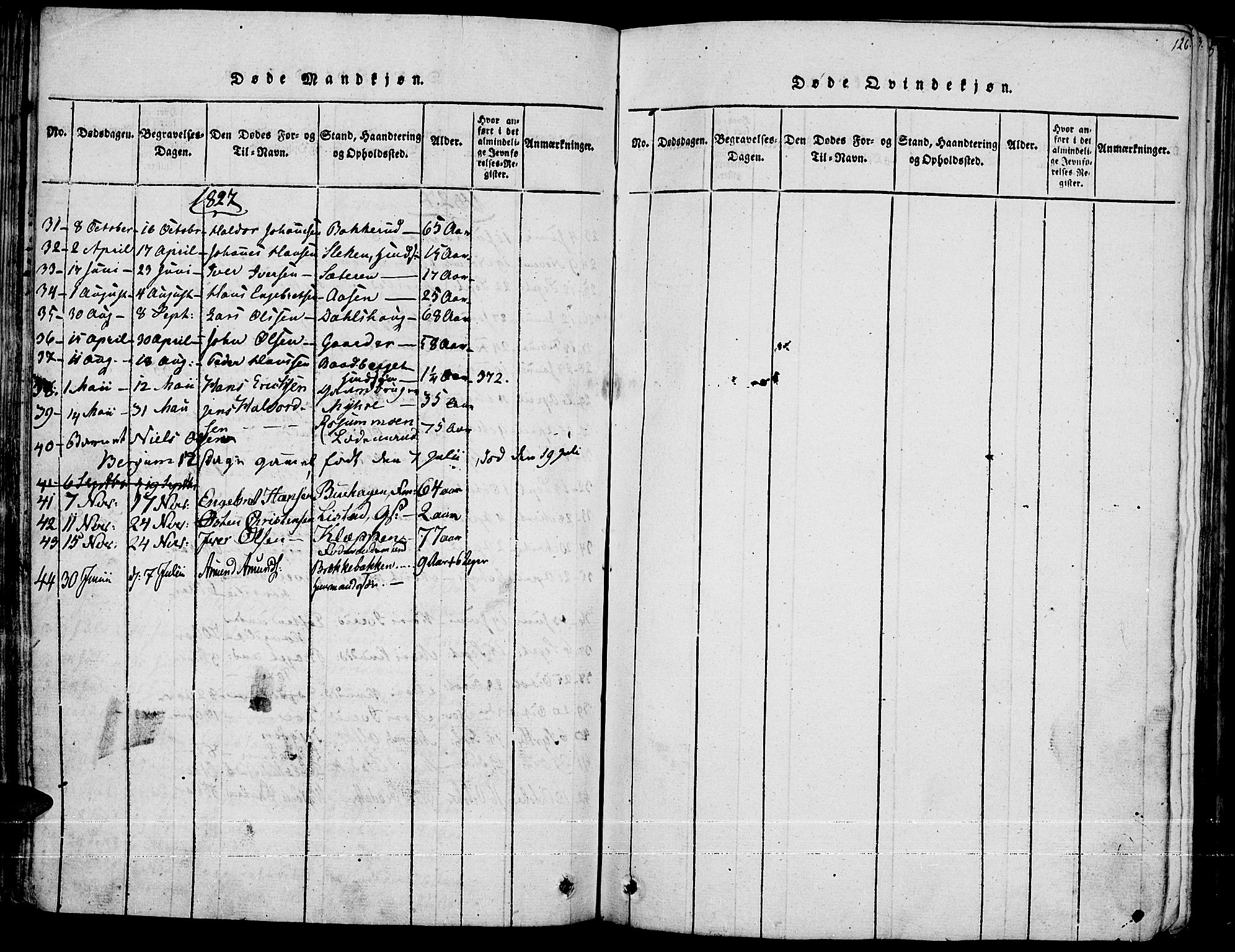 Fron prestekontor, SAH/PREST-078/H/Ha/Haa/L0002: Parish register (official) no. 2, 1816-1827, p. 126