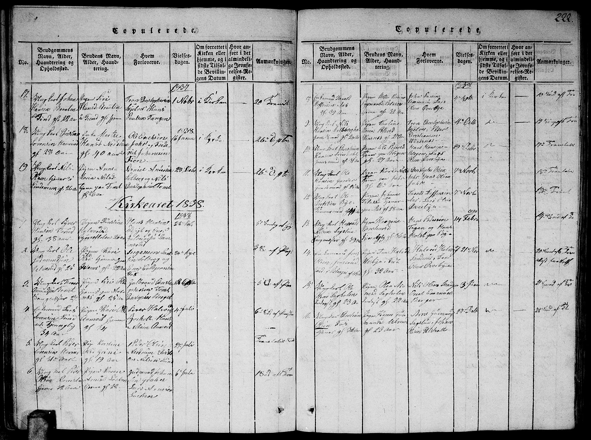 Fet prestekontor Kirkebøker, AV/SAO-A-10370a/G/Ga/L0001: Parish register (copy) no. I 1, 1815-1842, p. 222