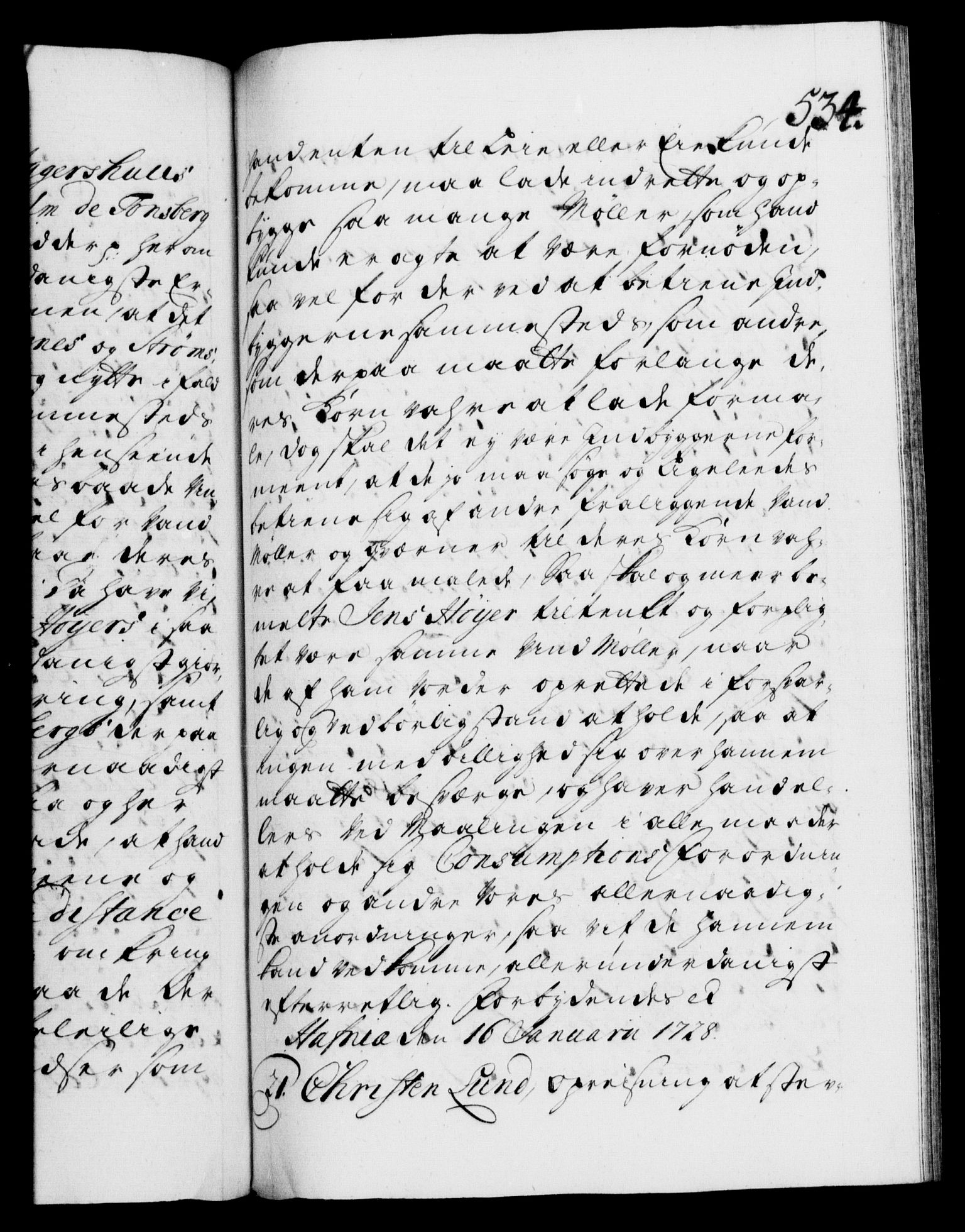 Danske Kanselli 1572-1799, AV/RA-EA-3023/F/Fc/Fca/Fcaa/L0025: Norske registre, 1726-1728, p. 534a