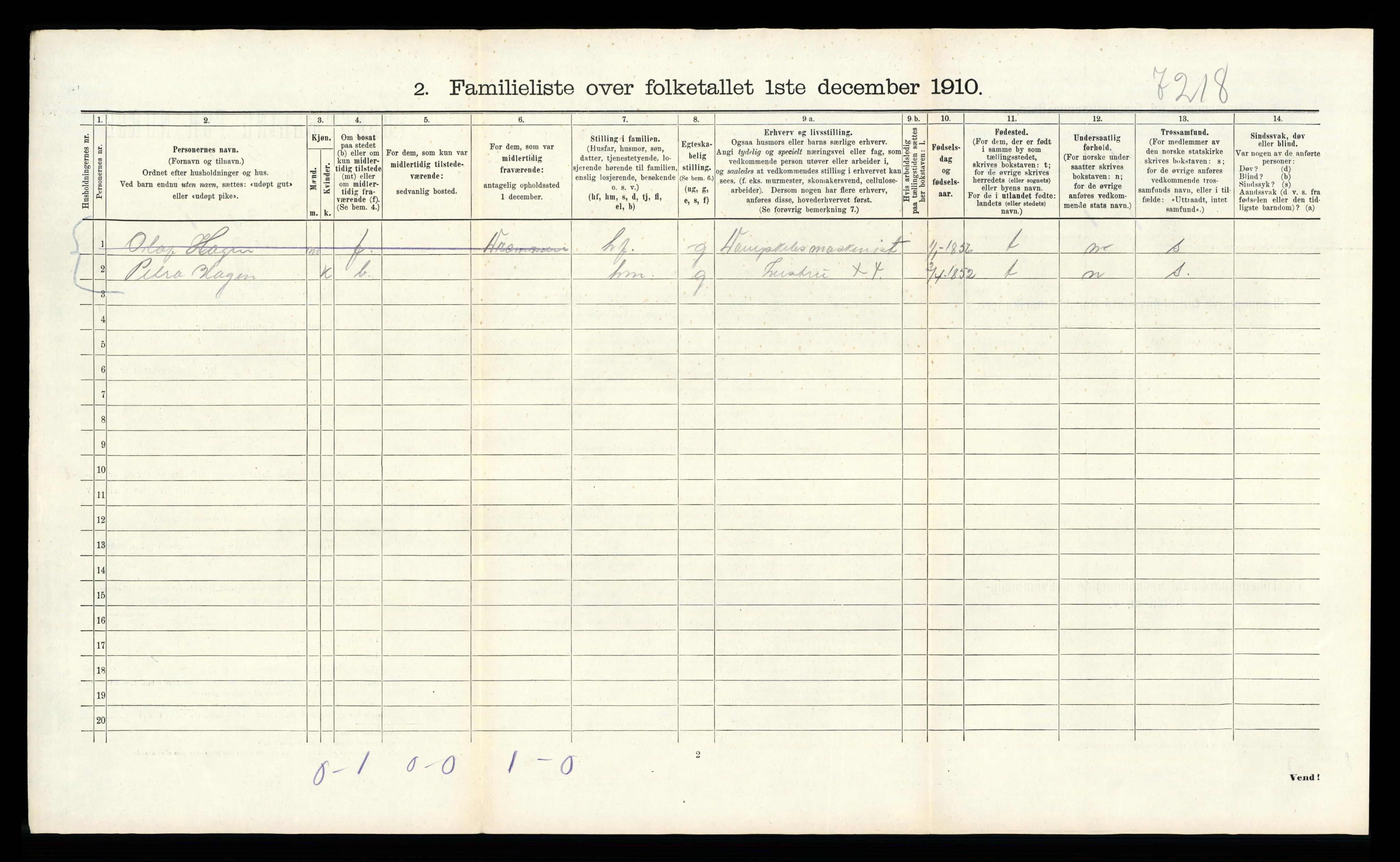 RA, 1910 census for Bergen, 1910, p. 8386