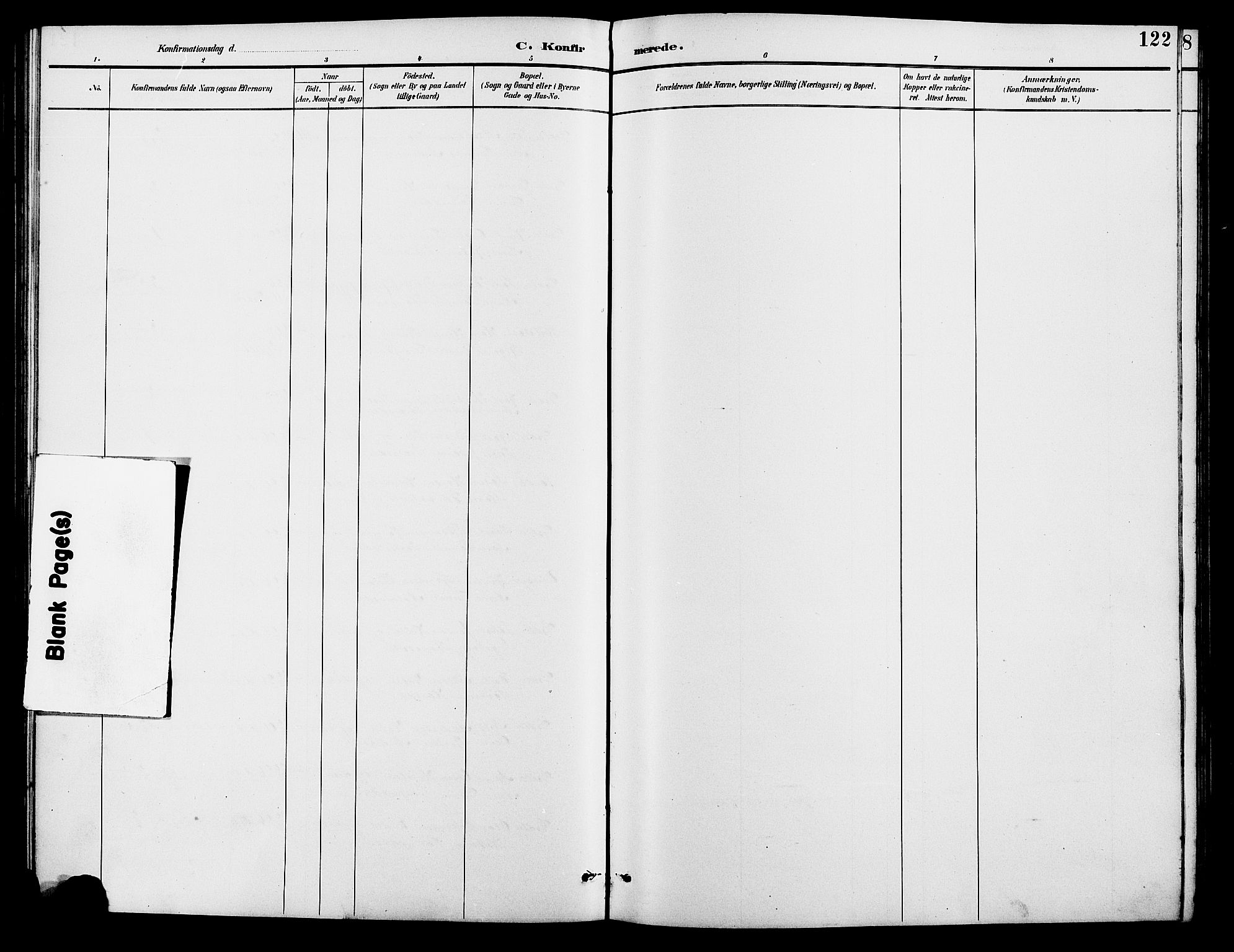 Holum sokneprestkontor, SAK/1111-0022/F/Fb/Fba/L0005: Parish register (copy) no. B 5, 1891-1909, p. 122