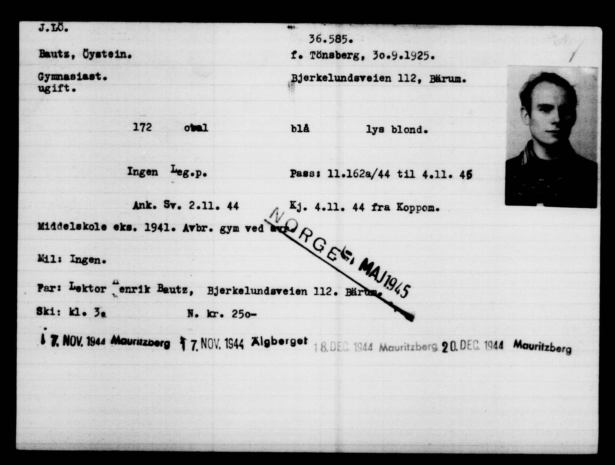 Den Kgl. Norske Legasjons Flyktningskontor, AV/RA-S-6753/V/Va/L0014: Kjesäterkartoteket.  Flyktningenr. 34700-37855, 1940-1945, p. 1980