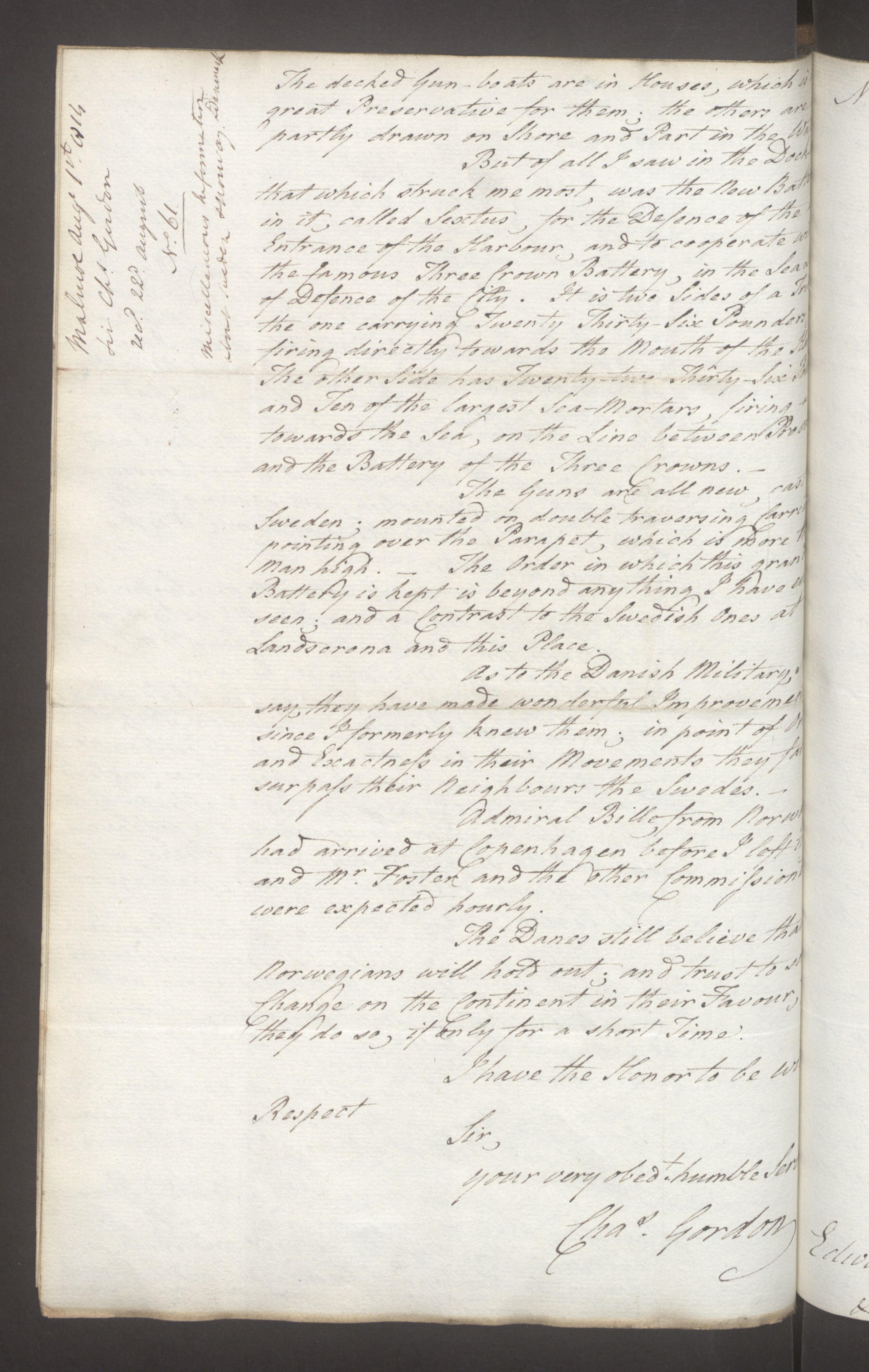 Foreign Office*, UKA/-/FO 38/16: Sir C. Gordon. Reports from Malmö, Jonkoping, and Helsingborg, 1814, p. 78
