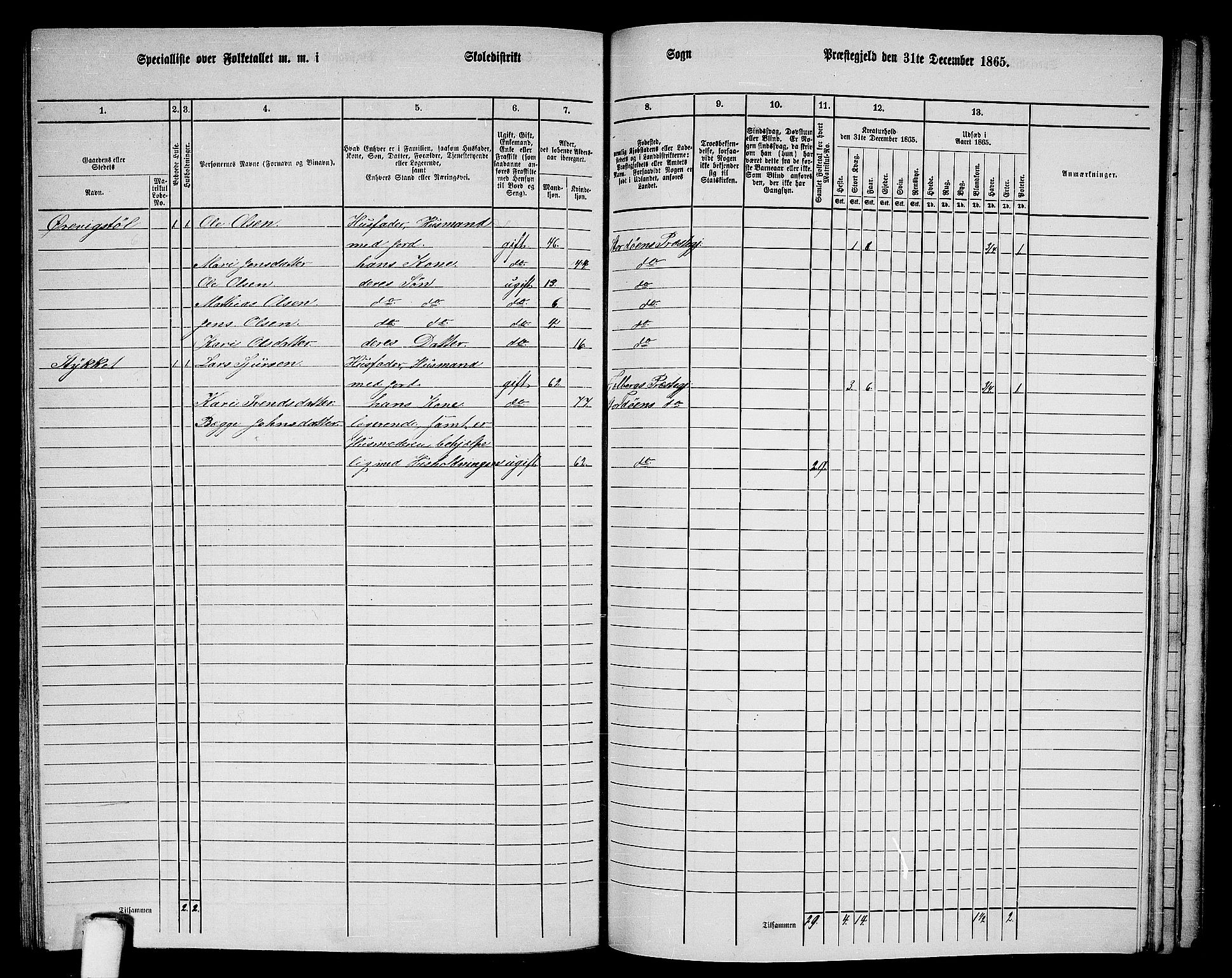 RA, 1865 census for Stord, 1865, p. 120