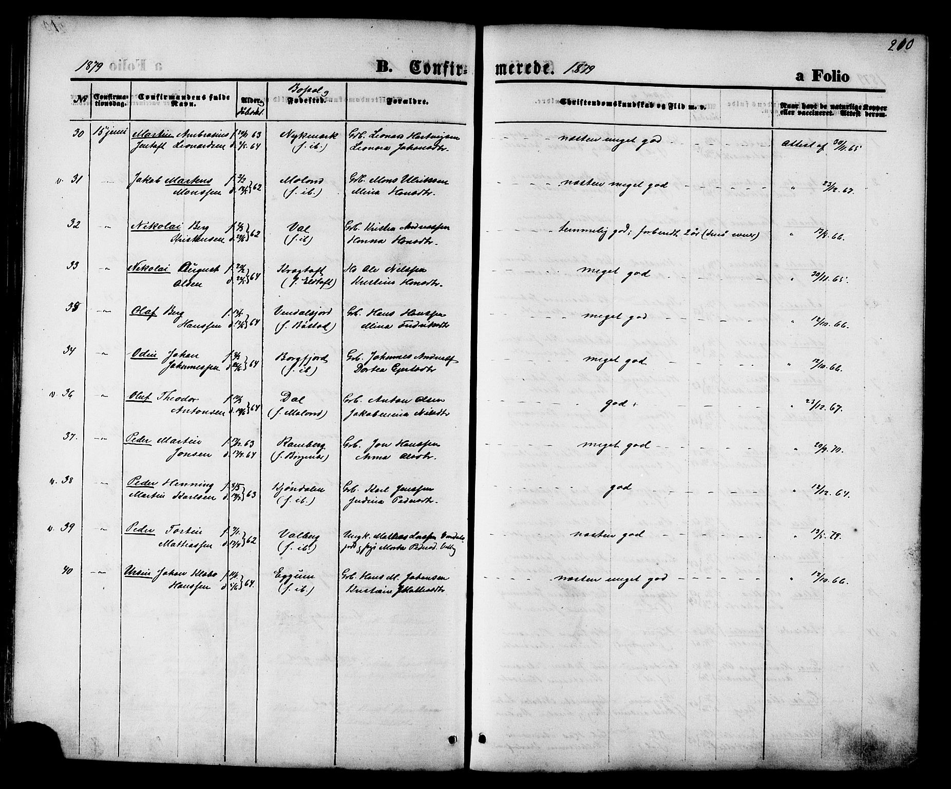 Ministerialprotokoller, klokkerbøker og fødselsregistre - Nordland, AV/SAT-A-1459/880/L1132: Parish register (official) no. 880A06, 1869-1887, p. 210