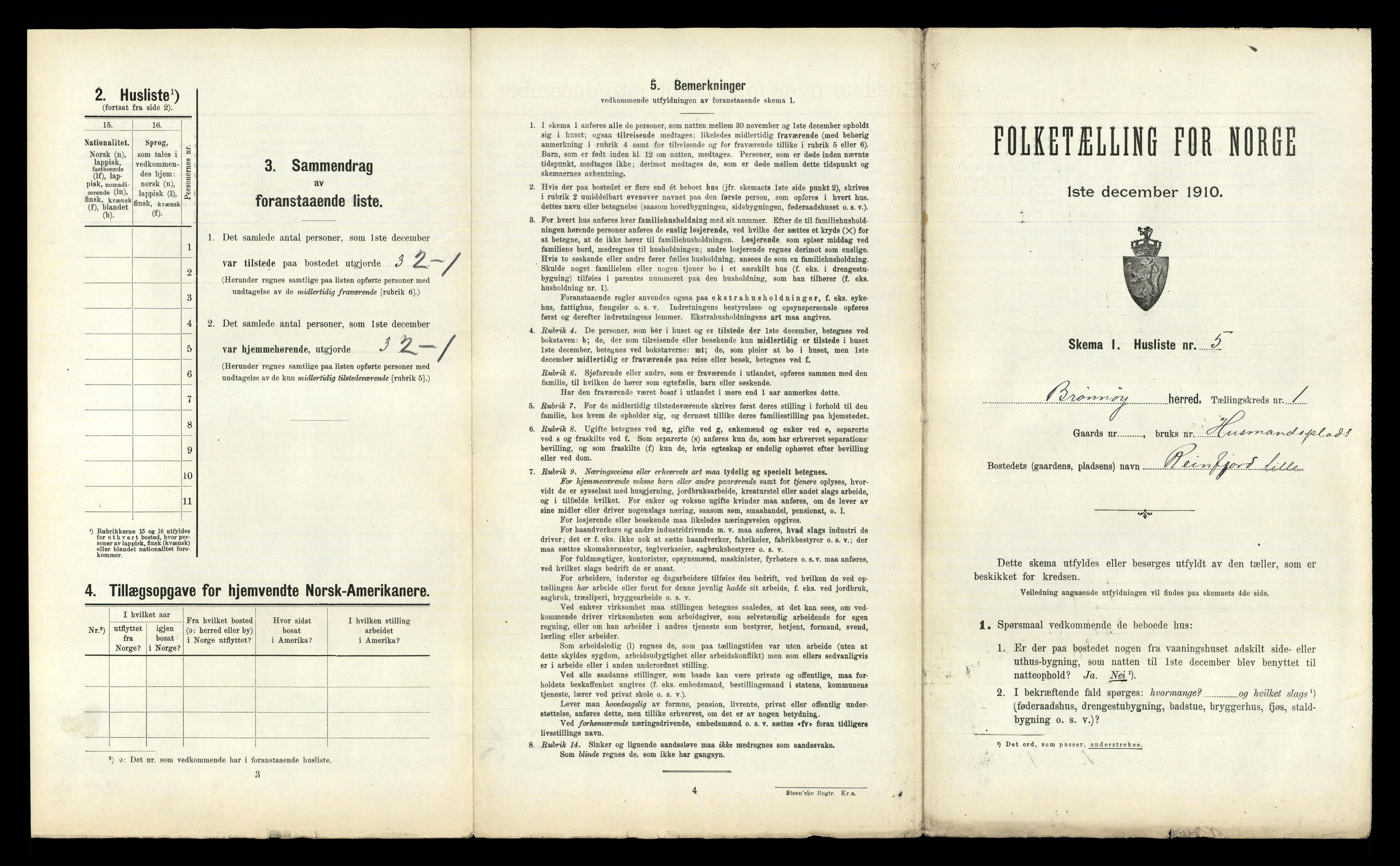 RA, 1910 census for Brønnøy, 1910, p. 51