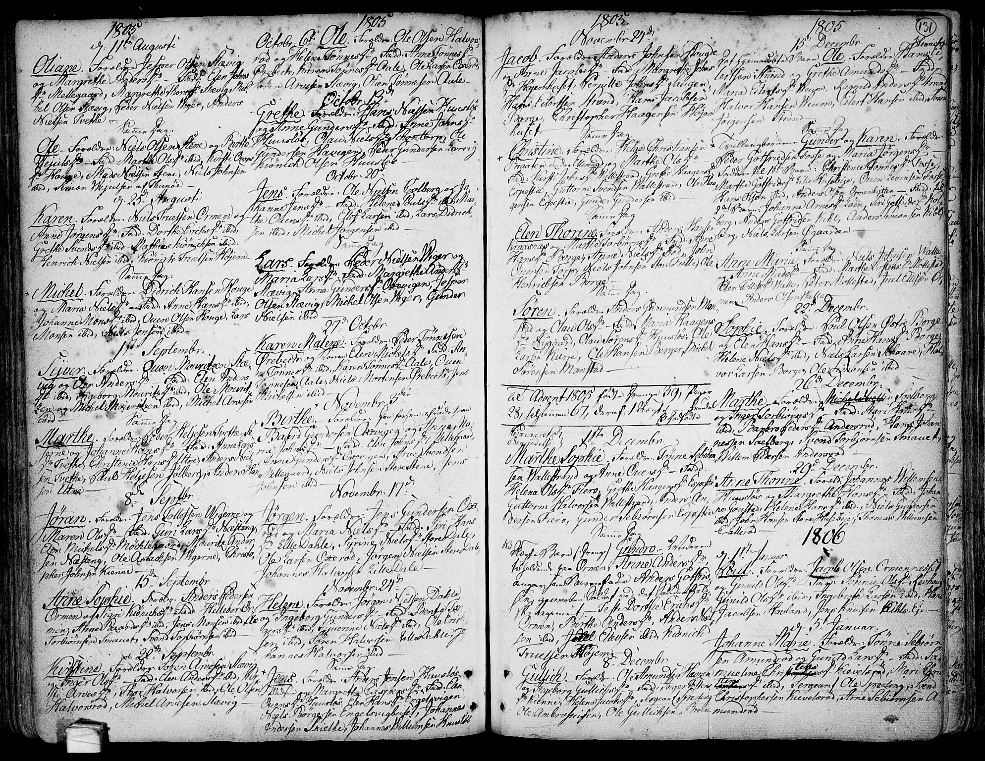 Onsøy prestekontor Kirkebøker, AV/SAO-A-10914/F/Fa/L0001: Parish register (official) no. I 1, 1733-1814, p. 131