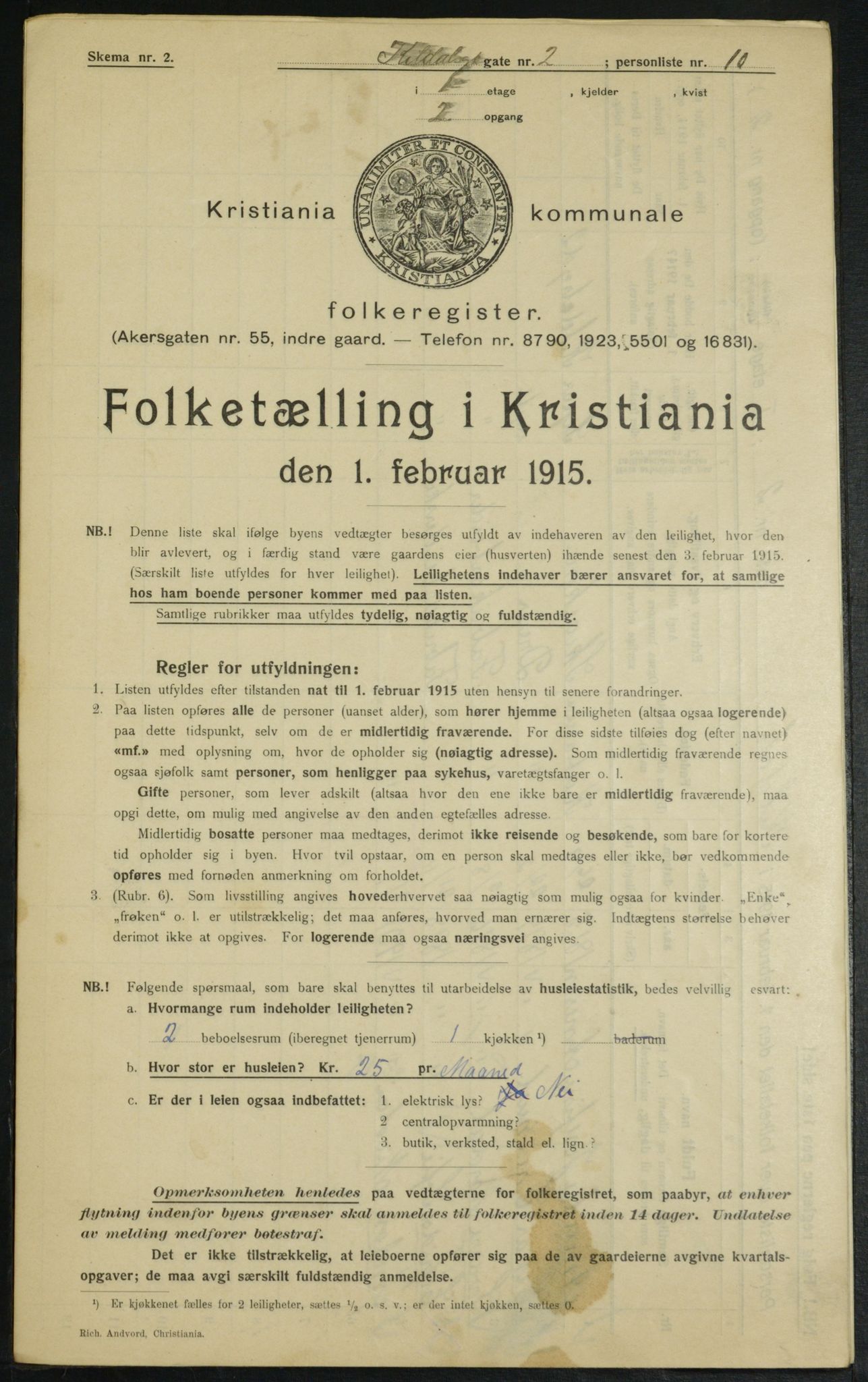 OBA, Municipal Census 1915 for Kristiania, 1915, p. 49054