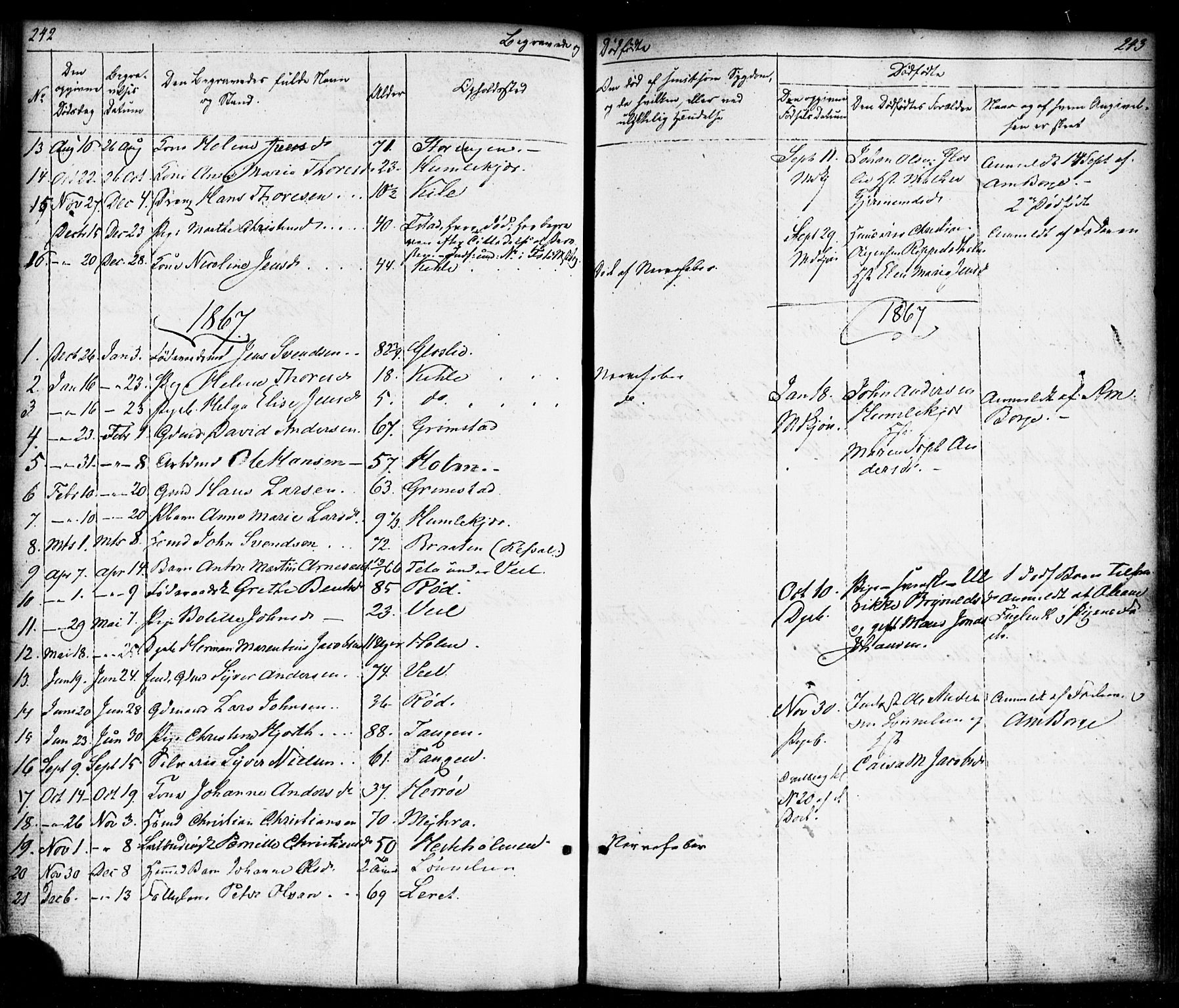 Borge prestekontor Kirkebøker, AV/SAO-A-10903/F/Fb/L0002: Parish register (official) no. II 2, 1853-1877, p. 242-243