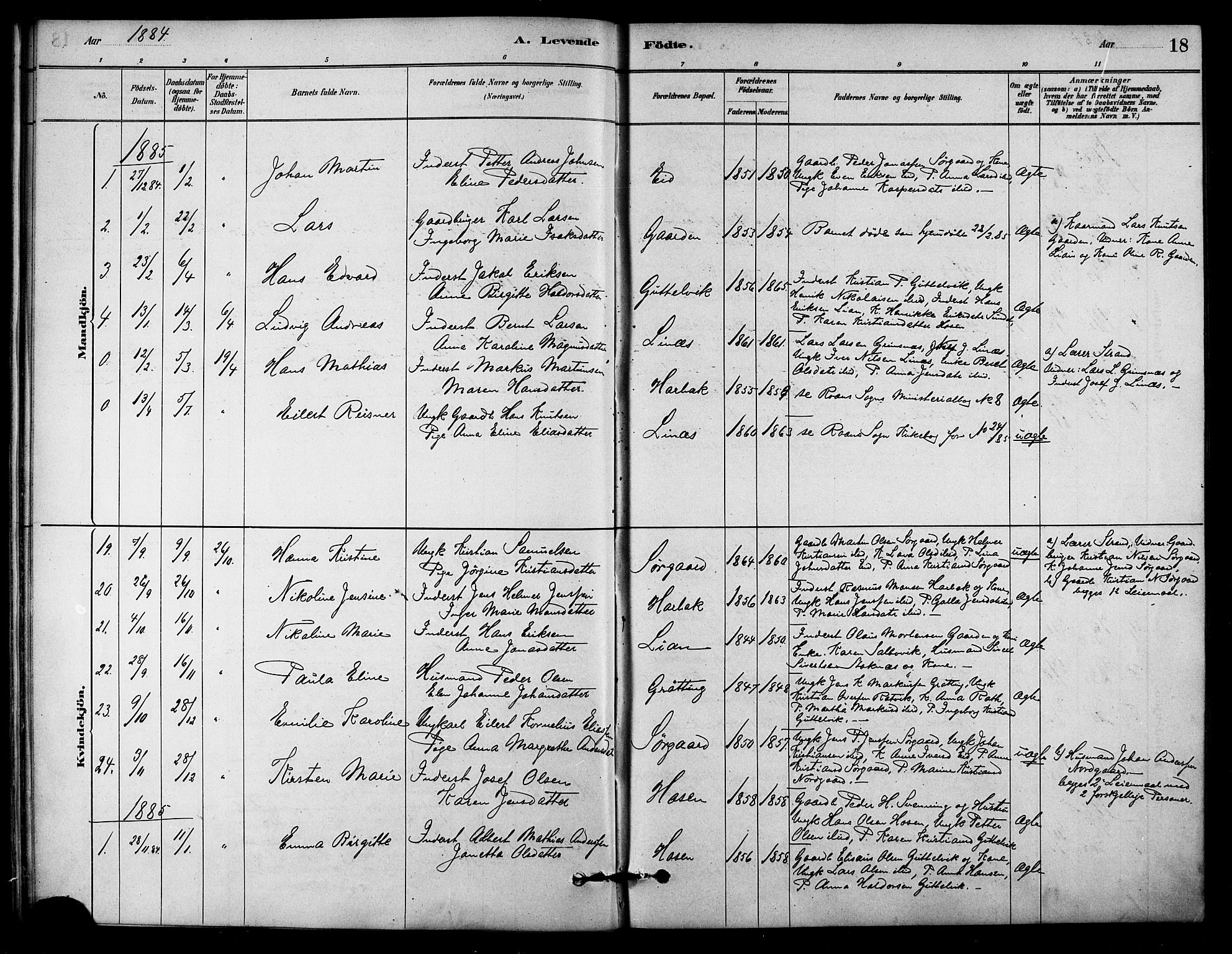 Ministerialprotokoller, klokkerbøker og fødselsregistre - Sør-Trøndelag, SAT/A-1456/656/L0692: Parish register (official) no. 656A01, 1879-1893, p. 18