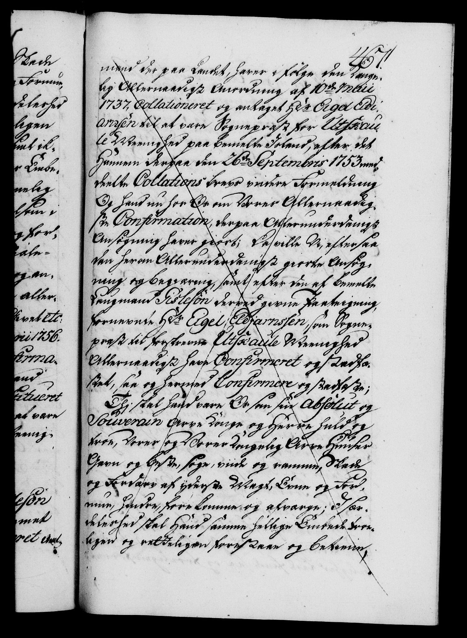 Danske Kanselli 1572-1799, AV/RA-EA-3023/F/Fc/Fca/Fcaa/L0039: Norske registre, 1755-1756, p. 467a