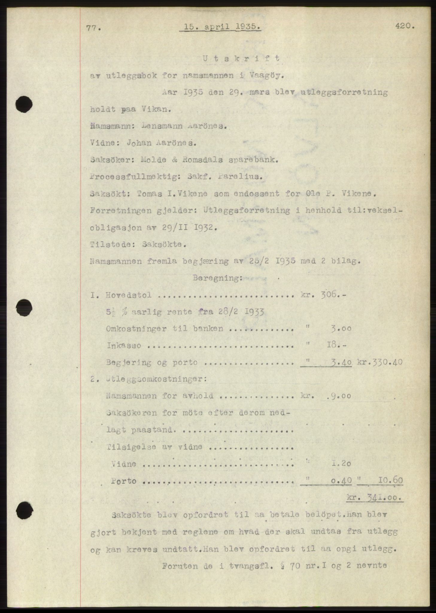 Romsdal sorenskriveri, AV/SAT-A-4149/1/2/2C/L0066: Mortgage book no. 60, 1934-1935, Deed date: 15.04.1935