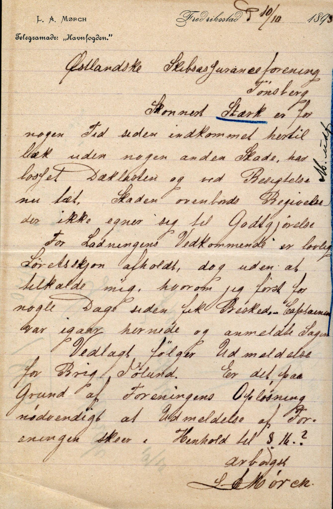 Pa 63 - Østlandske skibsassuranceforening, VEMU/A-1079/G/Ga/L0030/0006: Havaridokumenter / Sylvia, Stærk, Cathrine, Caroline, Glengairn, 1893, p. 25