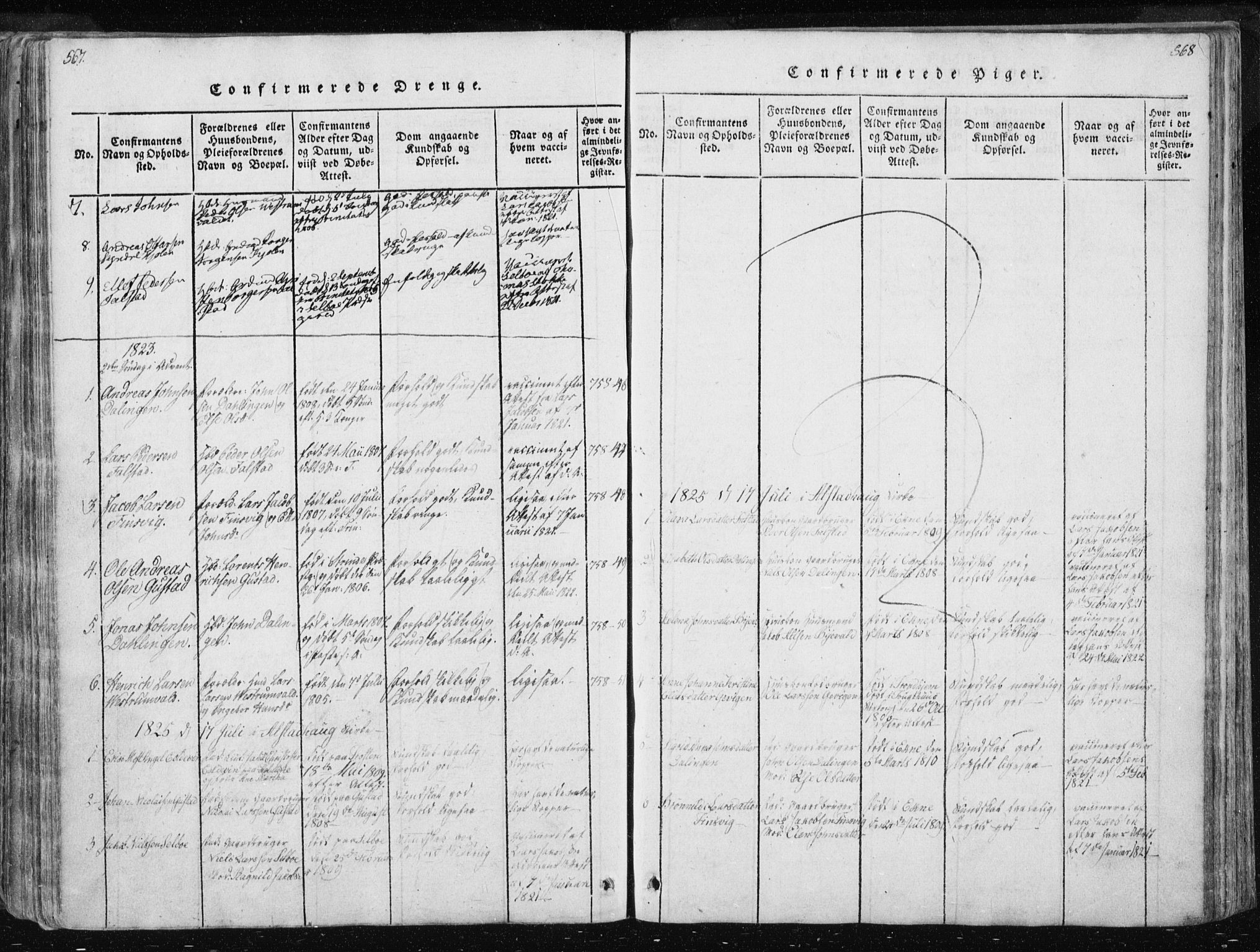 Ministerialprotokoller, klokkerbøker og fødselsregistre - Nord-Trøndelag, AV/SAT-A-1458/717/L0148: Parish register (official) no. 717A04 /3, 1816-1825, p. 567-568