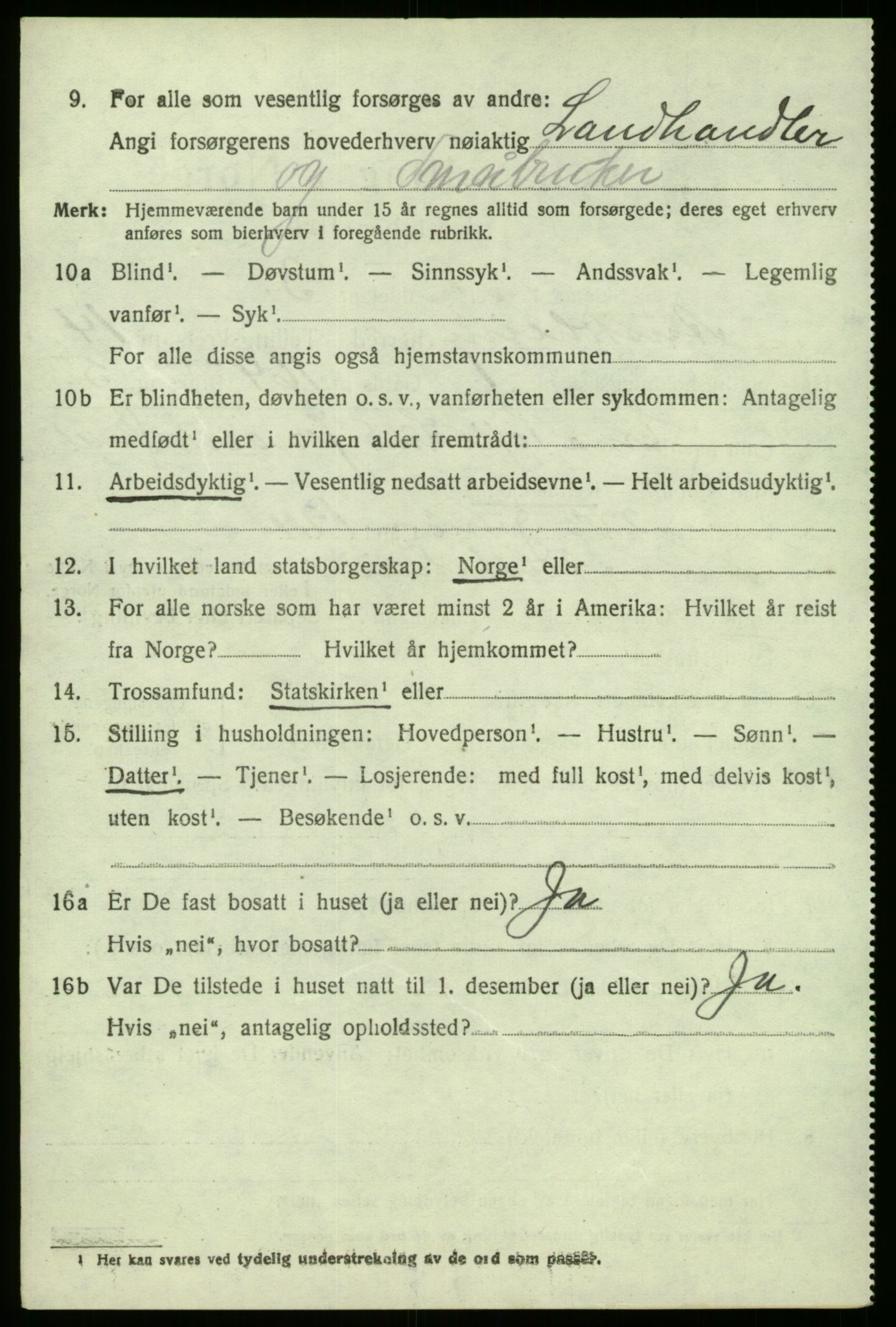 SAB, 1920 census for Austrheim, 1920, p. 4729