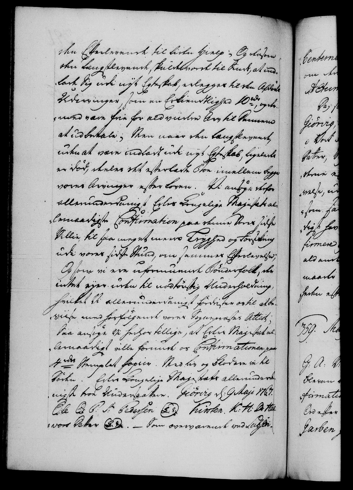 Danske Kanselli 1572-1799, AV/RA-EA-3023/F/Fc/Fca/Fcaa/L0043: Norske registre, 1766-1768, p. 391b