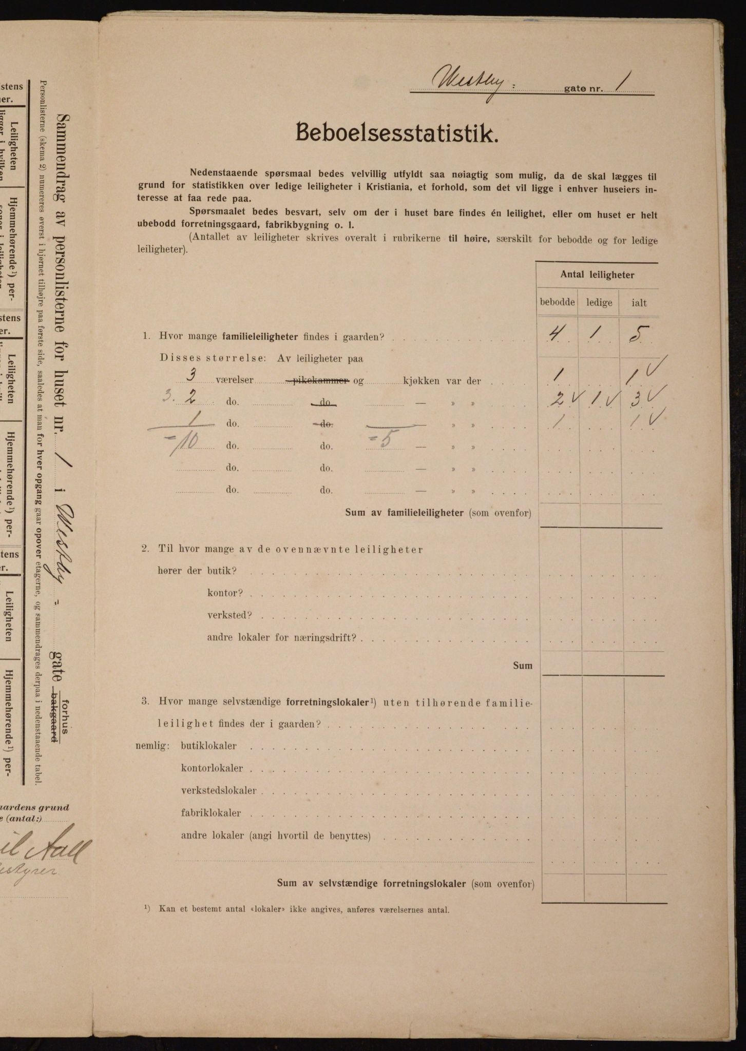 OBA, Municipal Census 1910 for Kristiania, 1910, p. 115939