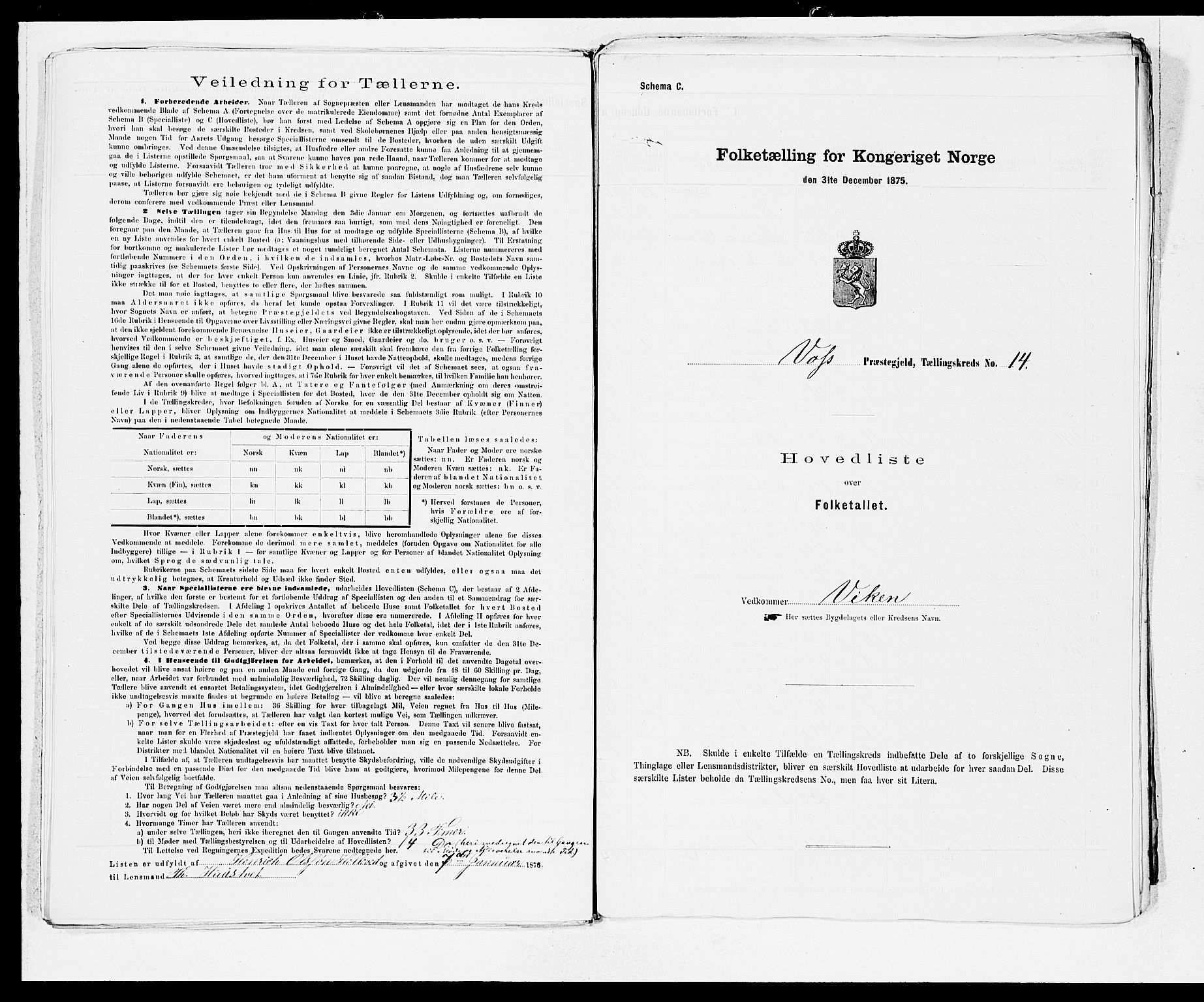 SAB, 1875 census for 1235P Voss, 1875, p. 30