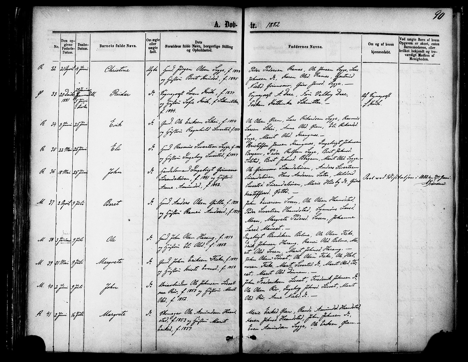 Ministerialprotokoller, klokkerbøker og fødselsregistre - Møre og Romsdal, SAT/A-1454/595/L1046: Parish register (official) no. 595A08, 1874-1884, p. 90