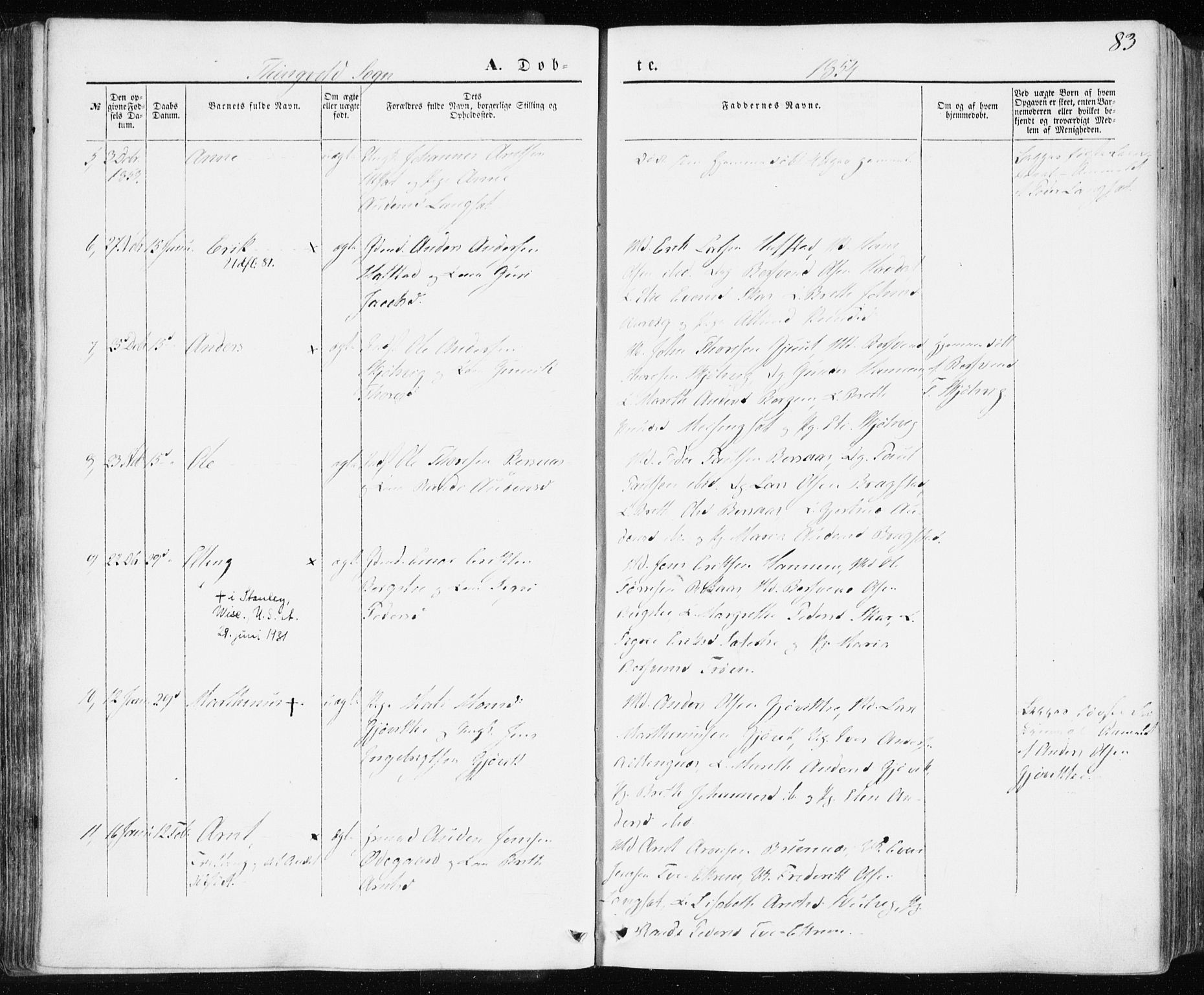 Ministerialprotokoller, klokkerbøker og fødselsregistre - Møre og Romsdal, AV/SAT-A-1454/586/L0984: Parish register (official) no. 586A10, 1844-1856, p. 83