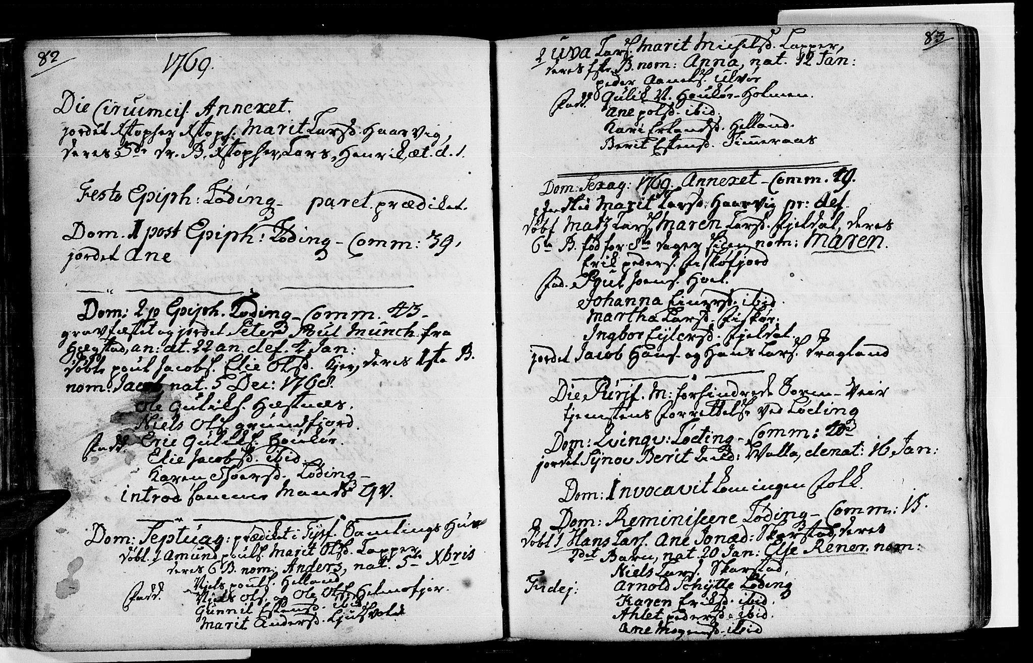 Ministerialprotokoller, klokkerbøker og fødselsregistre - Nordland, SAT/A-1459/872/L1029: Parish register (official) no. 872A04, 1765-1787, p. 82-83