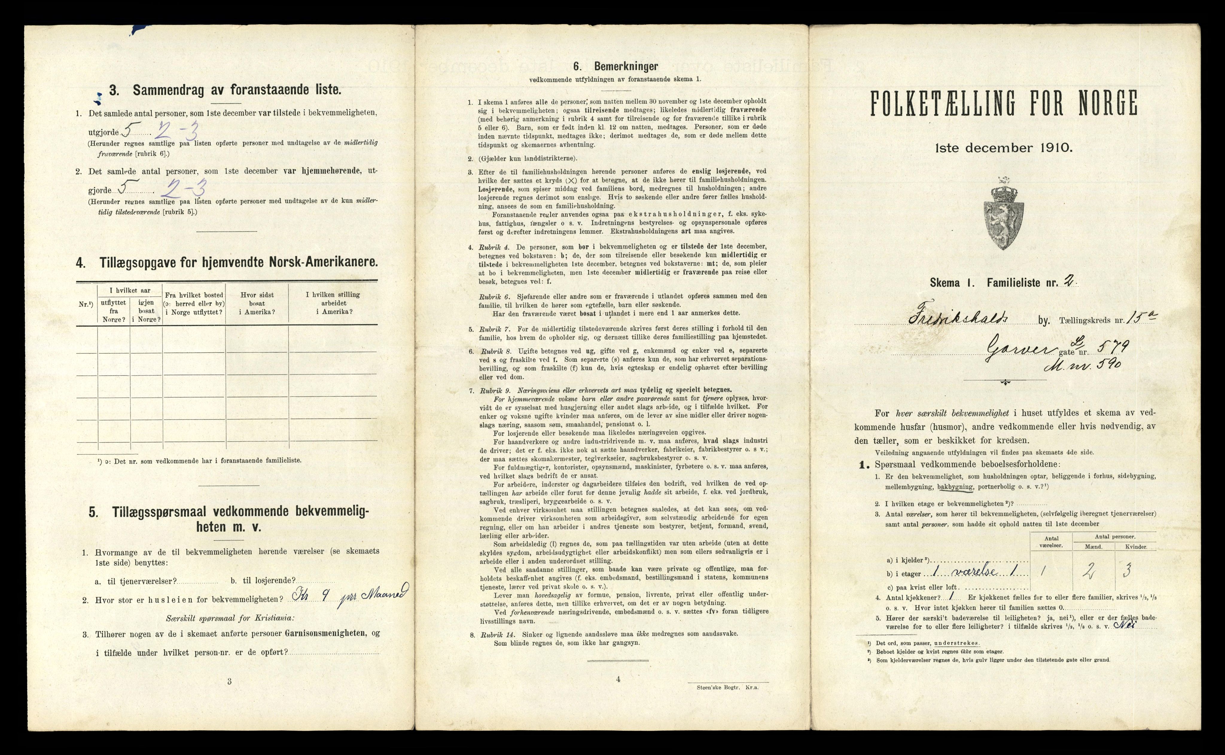 RA, 1910 census for Fredrikshald, 1910, p. 4900