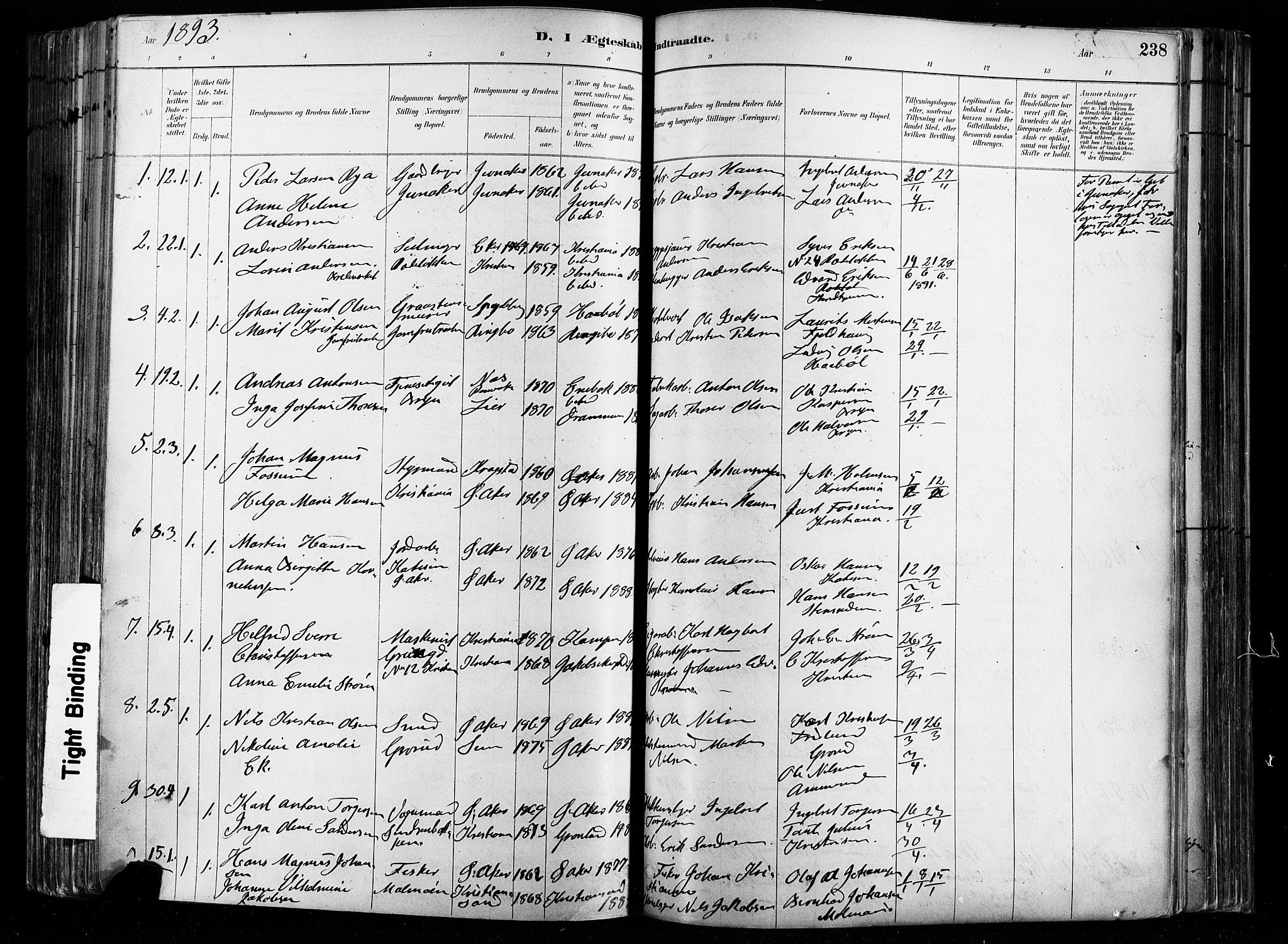 Østre Aker prestekontor Kirkebøker, SAO/A-10840/F/Fa/L0008: Parish register (official) no. I 8, 1883-1894, p. 238