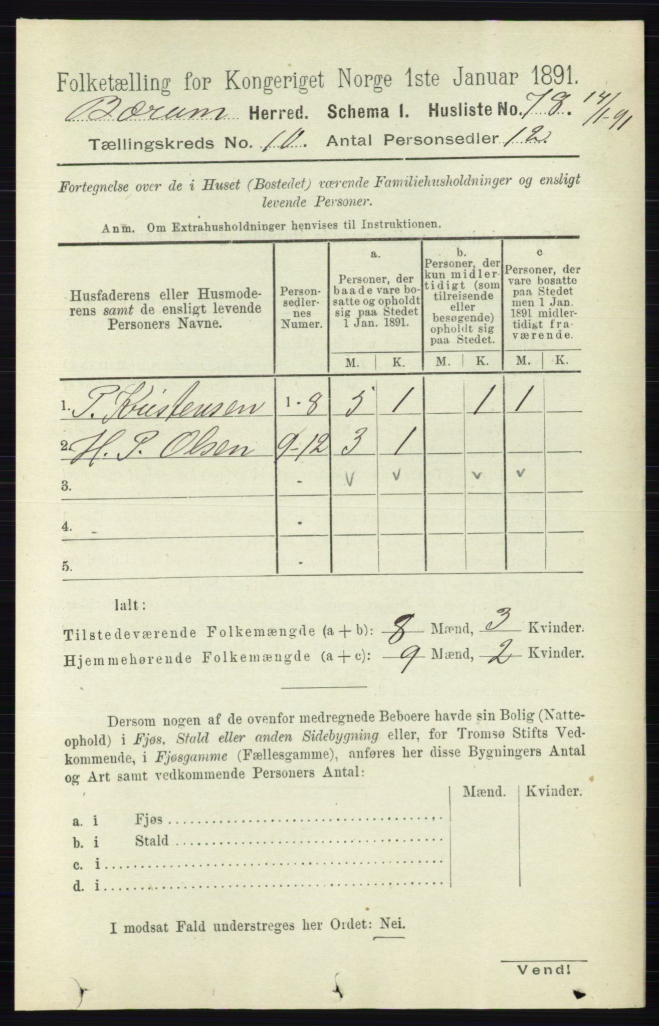 RA, 1891 census for 0219 Bærum, 1891, p. 6362