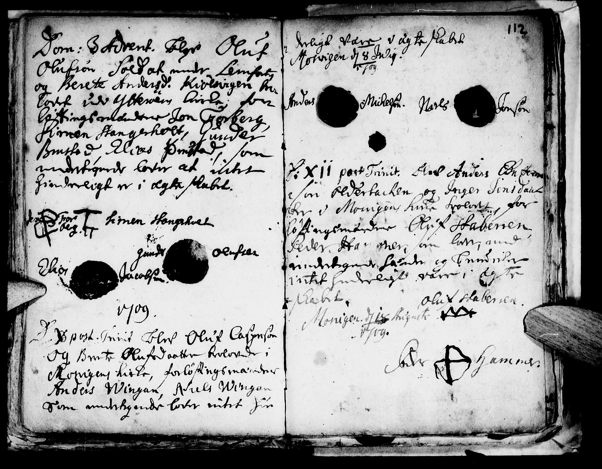 Ministerialprotokoller, klokkerbøker og fødselsregistre - Nord-Trøndelag, SAT/A-1458/722/L0214: Parish register (official) no. 722A01, 1692-1718, p. 112