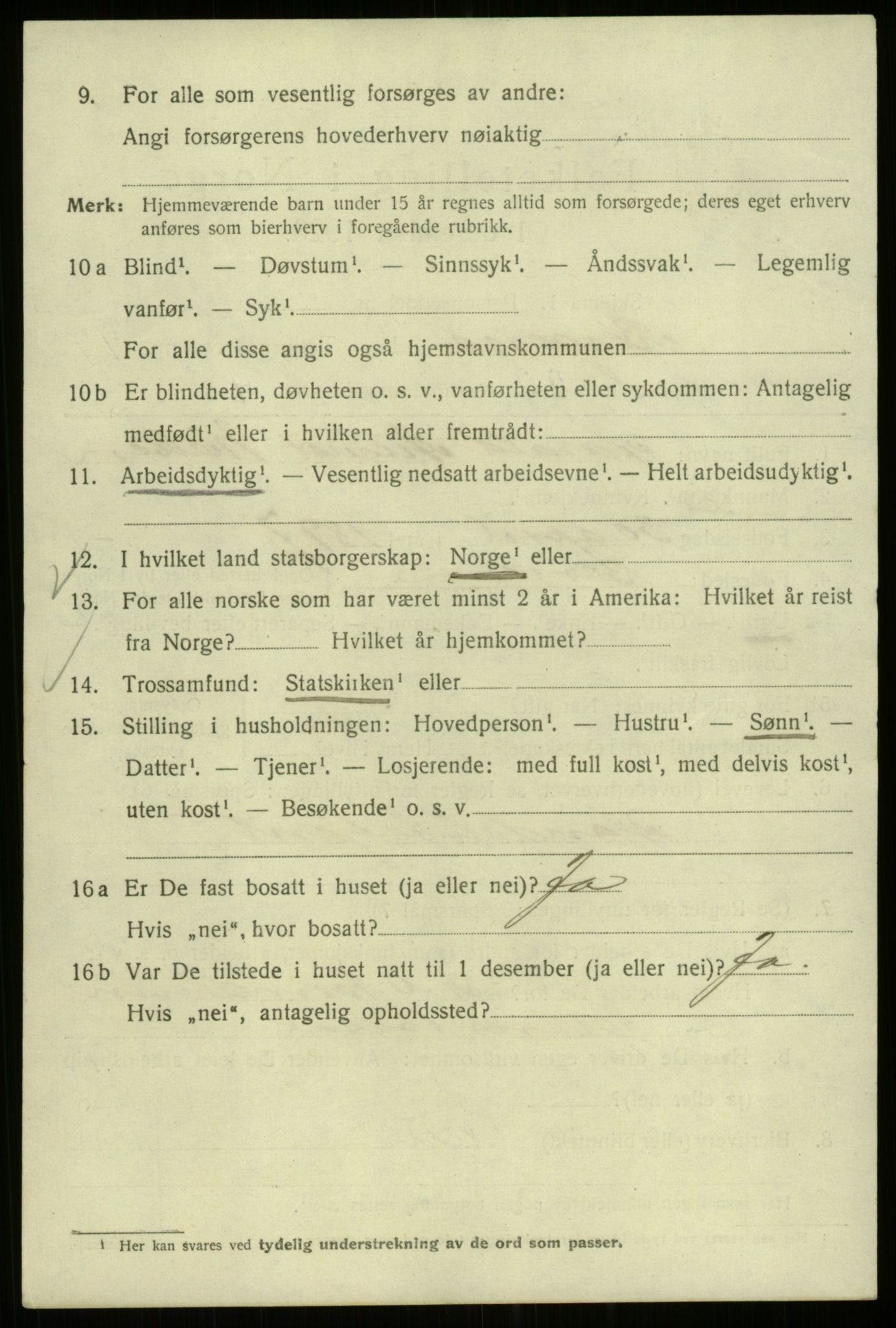 SAB, 1920 census for Bergen, 1920, p. 172073