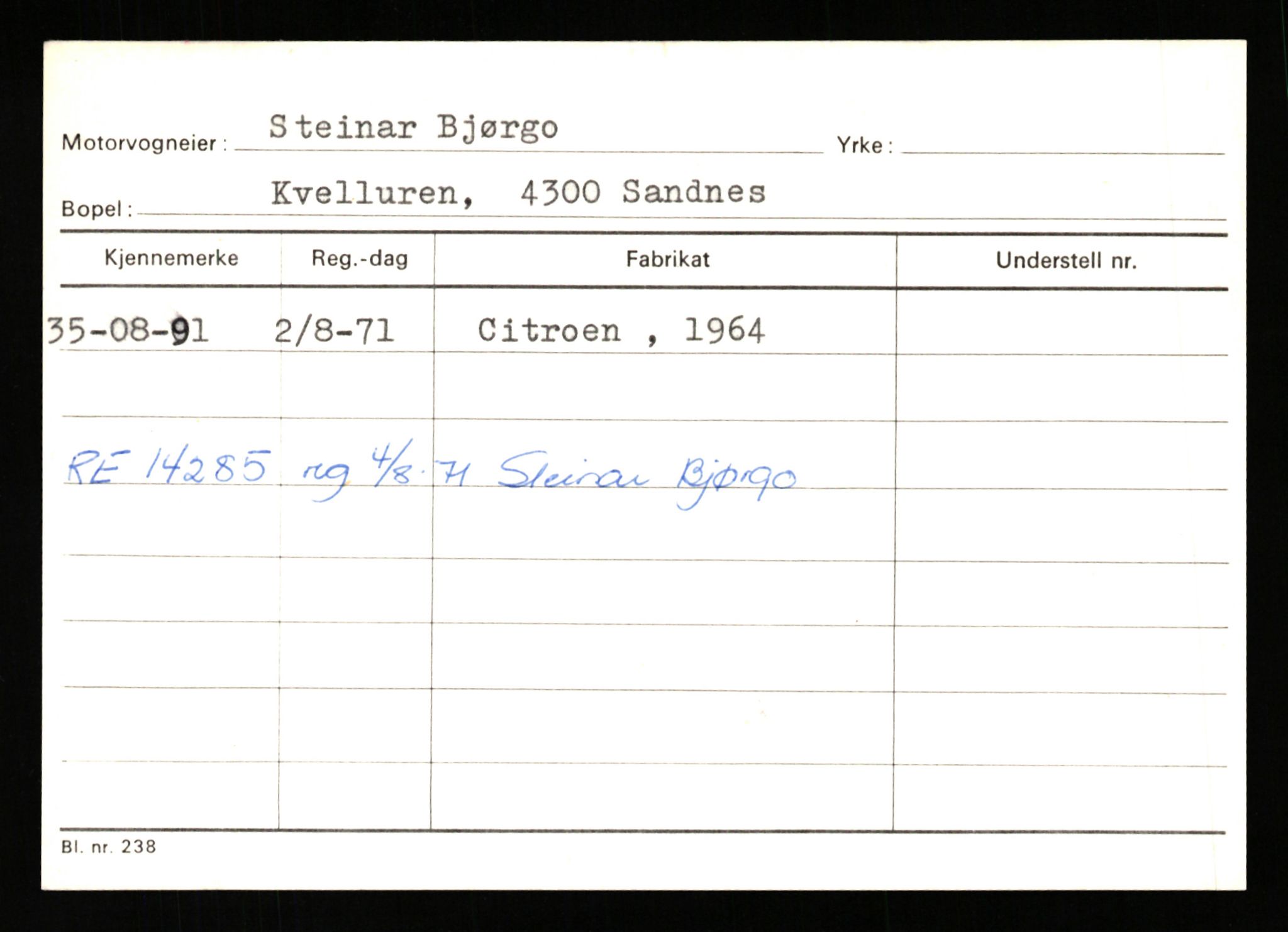 Stavanger trafikkstasjon, AV/SAST-A-101942/0/G/L0011: Registreringsnummer: 240000 - 363477, 1930-1971, p. 3005