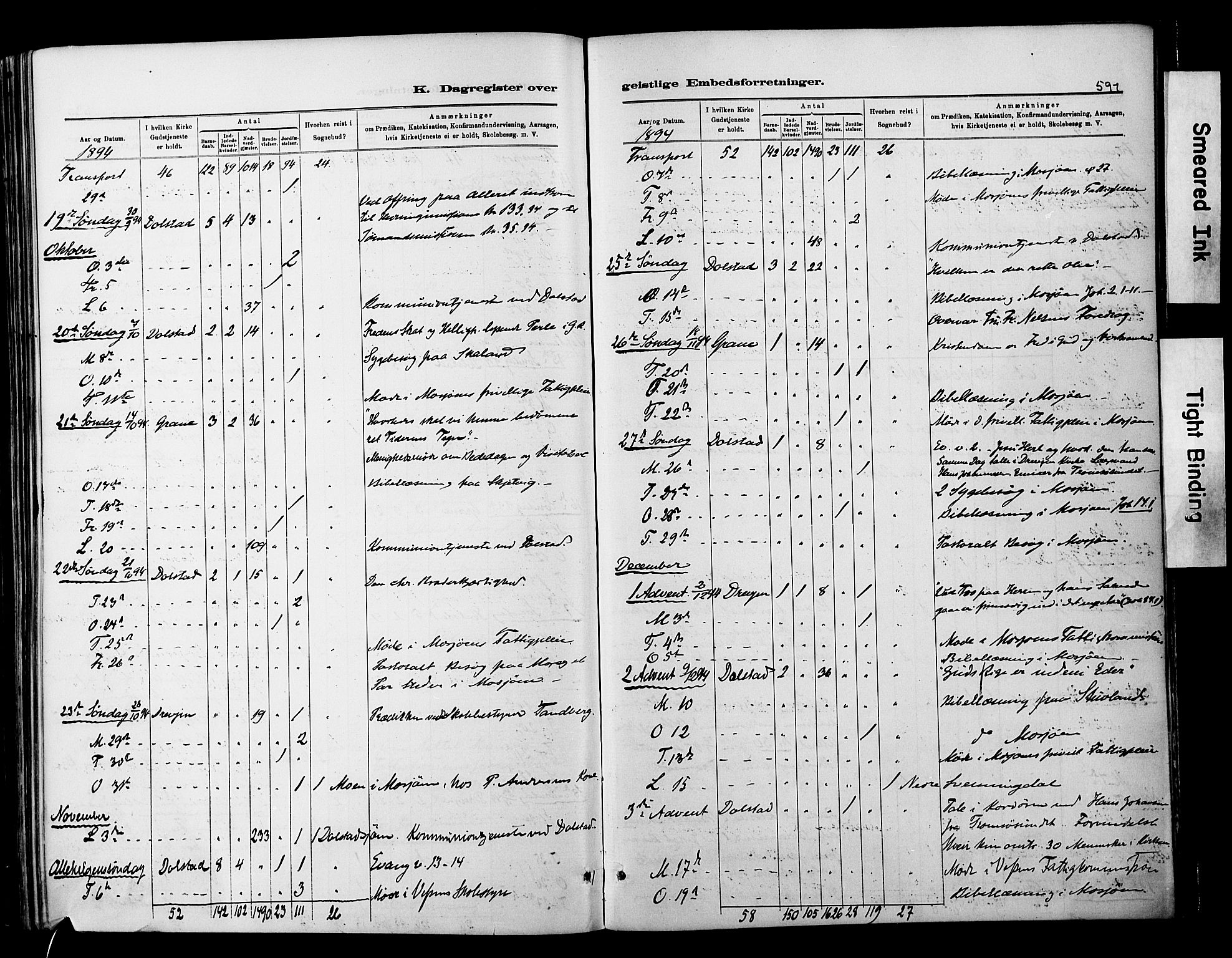 Ministerialprotokoller, klokkerbøker og fødselsregistre - Nordland, SAT/A-1459/820/L0295: Parish register (official) no. 820A16, 1880-1896, p. 591