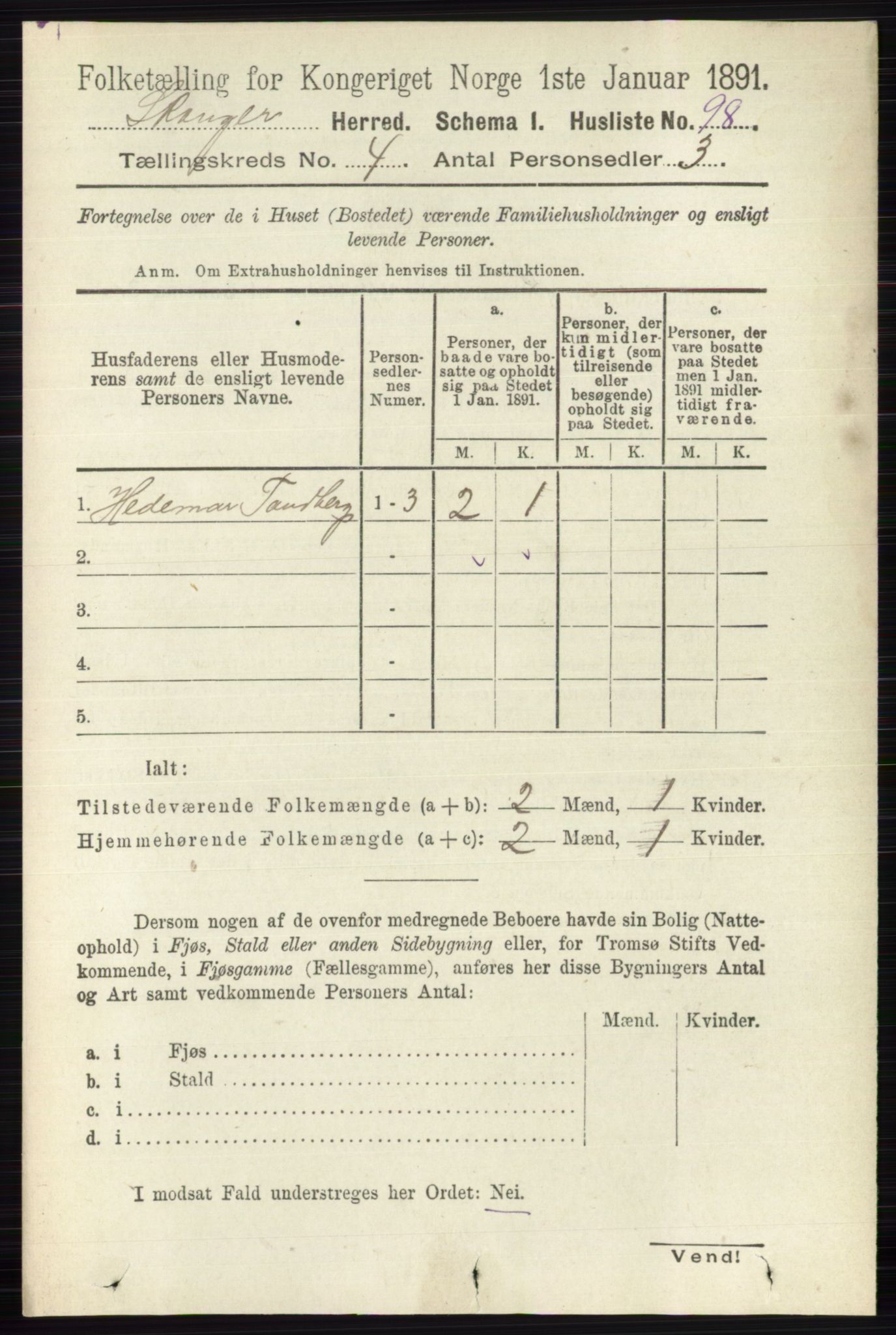 RA, 1891 census for 0712 Skoger, 1891, p. 2249