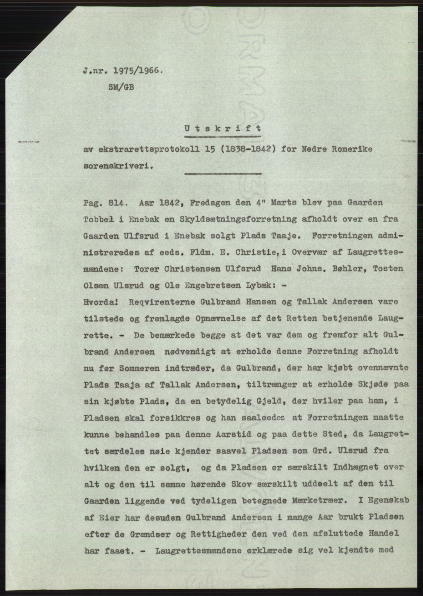 Statsarkivet i Oslo, SAO/A-10621/Z/Zd/L0024: Avskrifter, j.nr 1652-2112/1966, 1966, p. 107