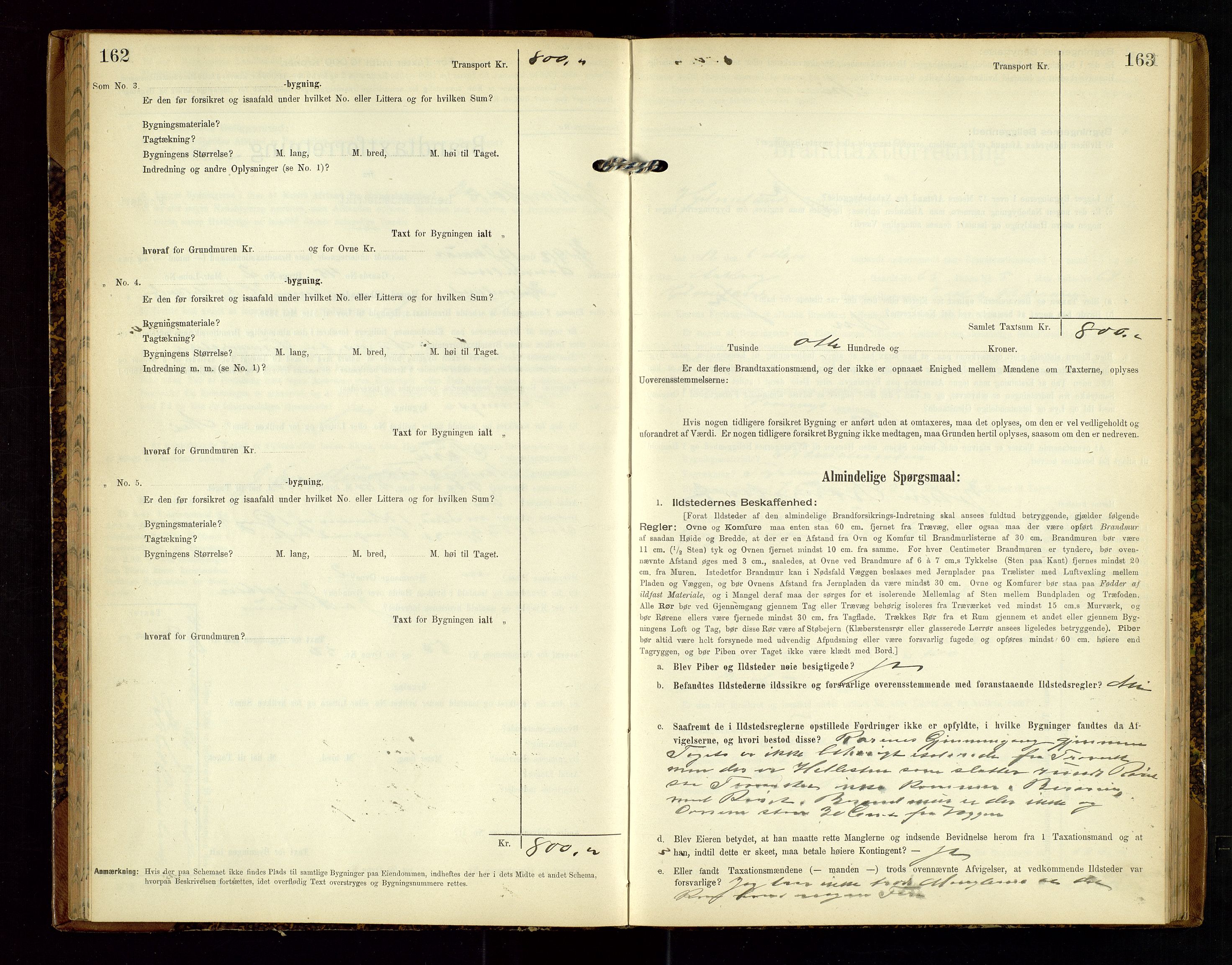 Hjelmeland lensmannskontor, AV/SAST-A-100439/Gob/L0002: "Brandtaxationsprotokol", 1904-1920, p. 162-163